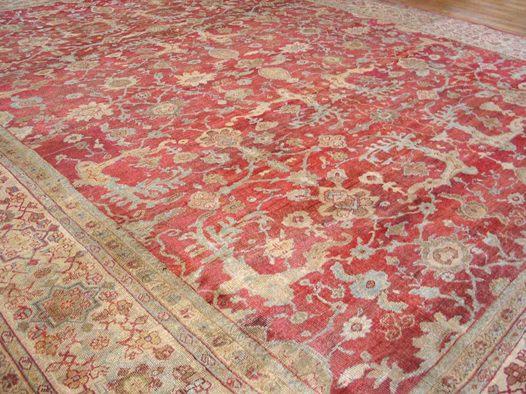 Wool Late 19th Century Persian Sultanabad Carpet ( 13'6