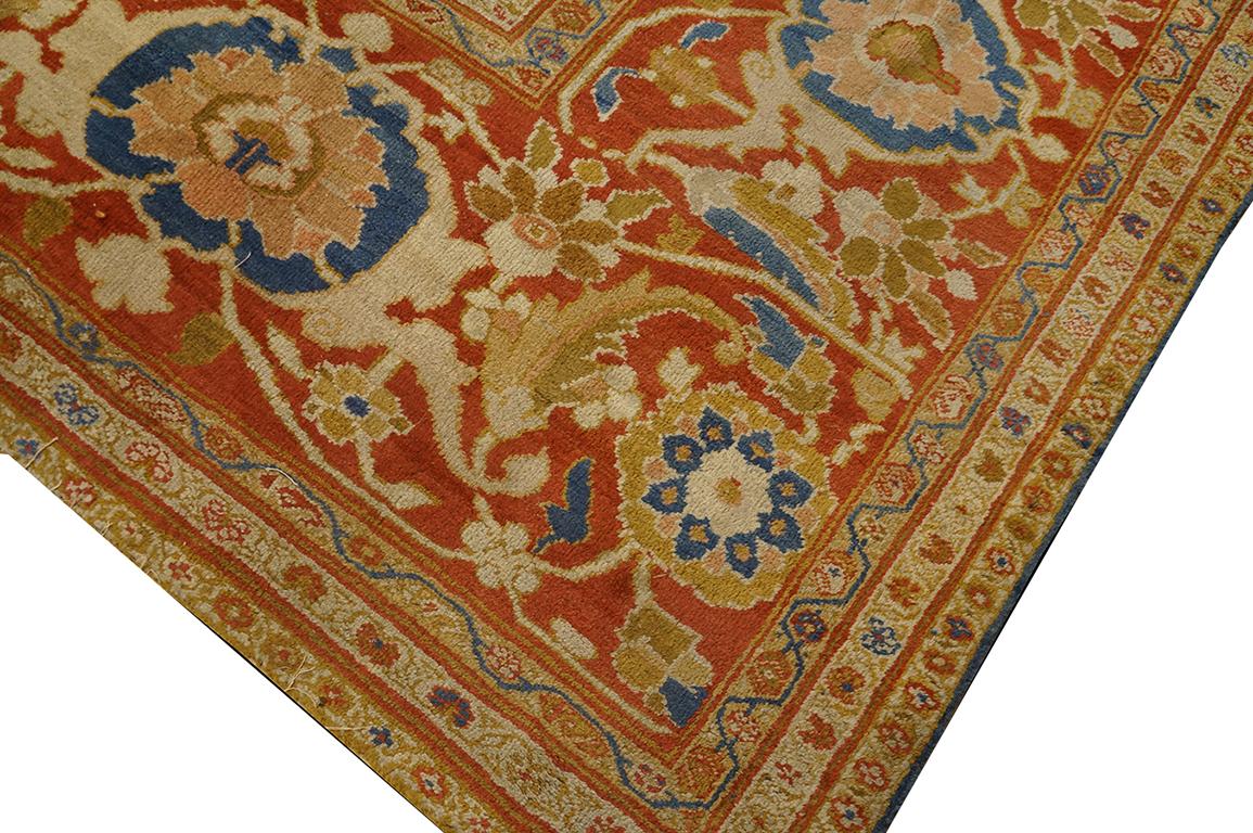 Persischer Ziegler Sultanabad-Teppich des 19. Jahrhunderts ( 13'9