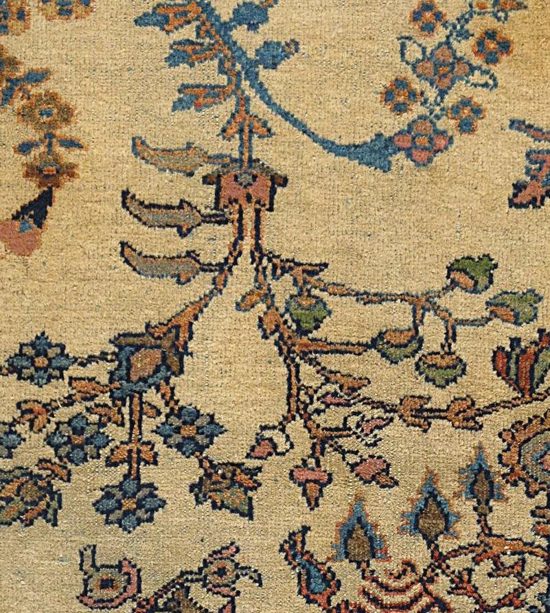 Antiker persischer Sultanabad-Teppich  3'5 x 4' (Handgeknüpft) im Angebot