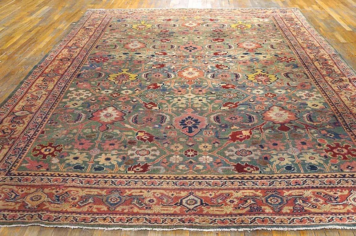 Hand-Knotted Late 19th Century Persian Sultanabad Carpet ( 8'8