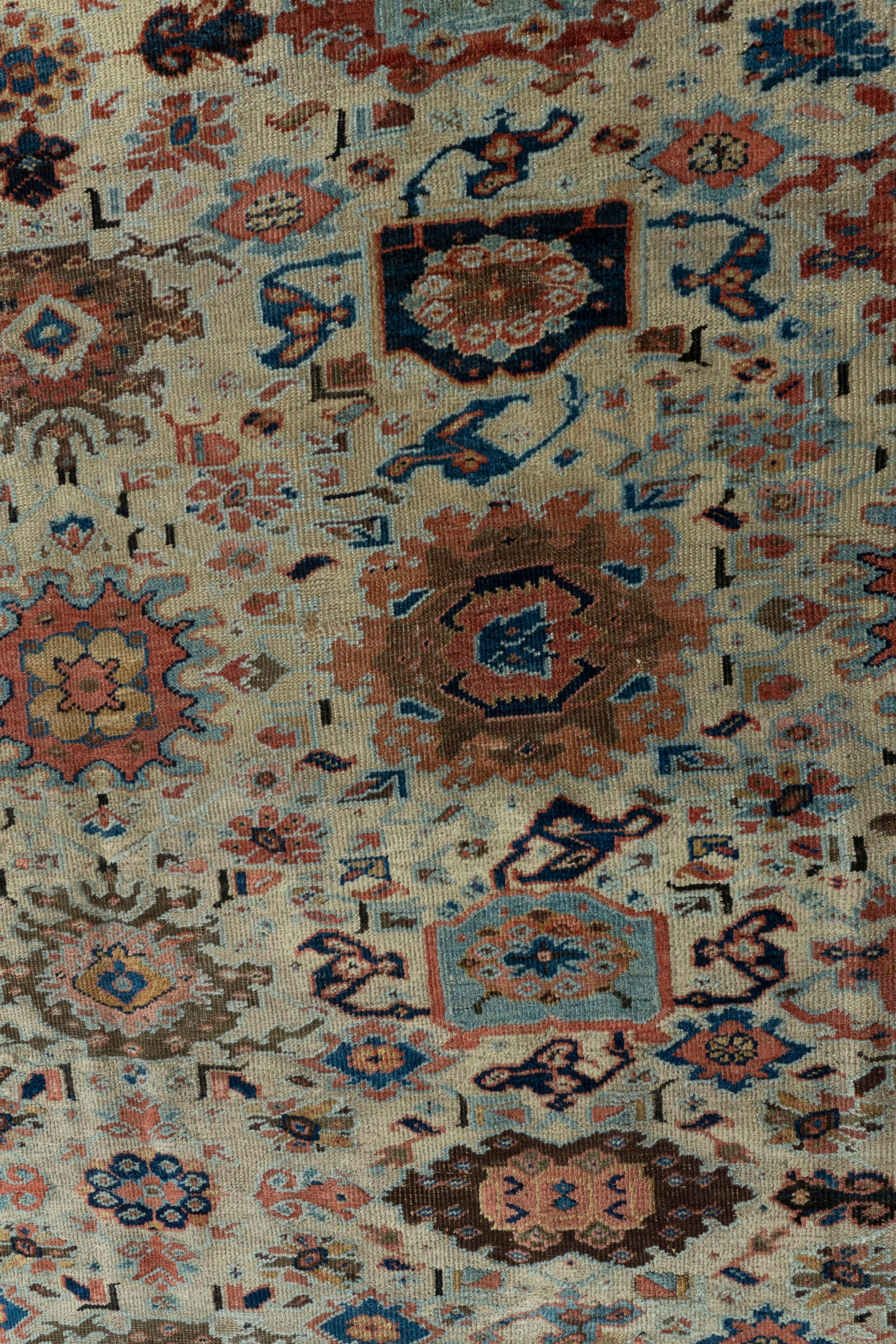 Antique Persian Sultanabad Rug 8' X 12'6. Sultanabad is one of those magical Oriental rug types, something to conjure with. There are real Sultanabad's, of which this is one, those moderately coarse carpets woven in the Sultanabad/ Arak (Markazai)