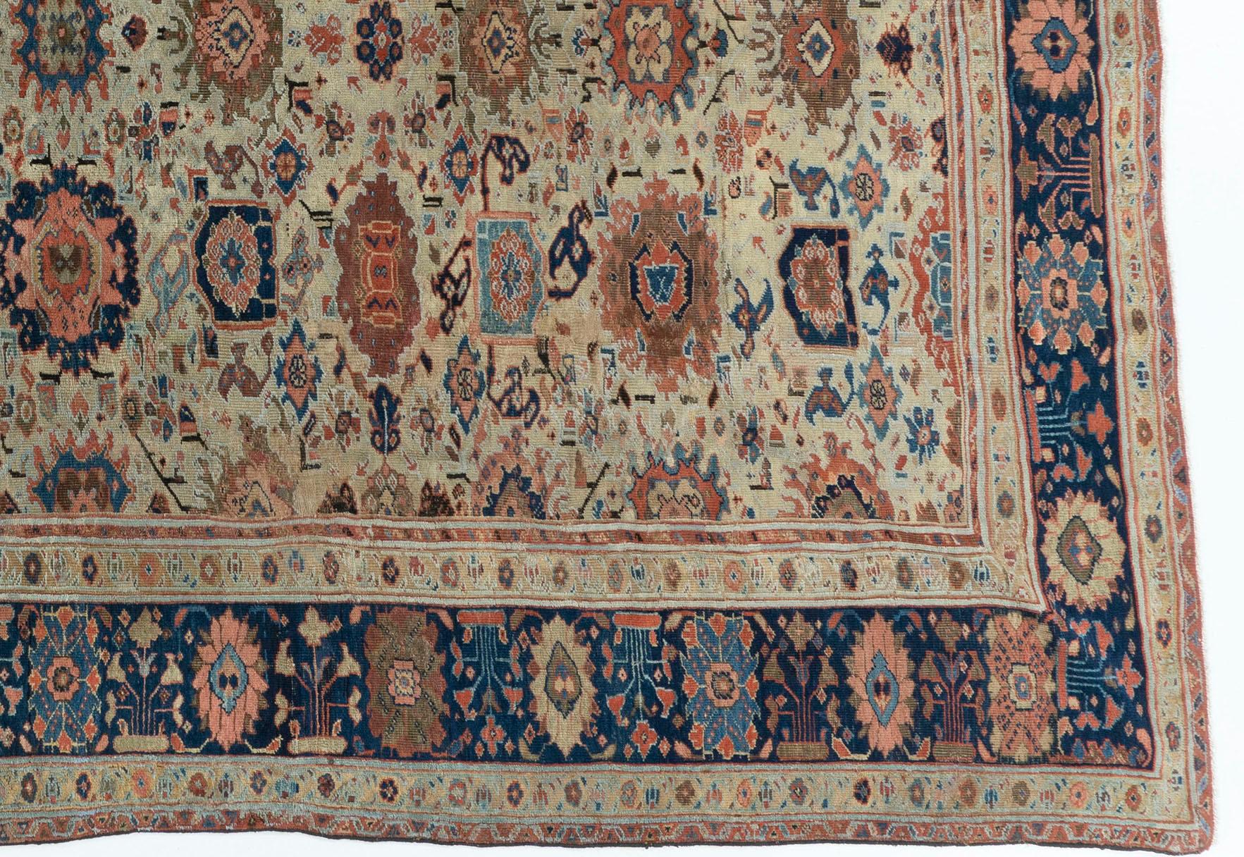 Hand-Woven Antique Persian Sultanabad Rug 8' X 12'6 For Sale