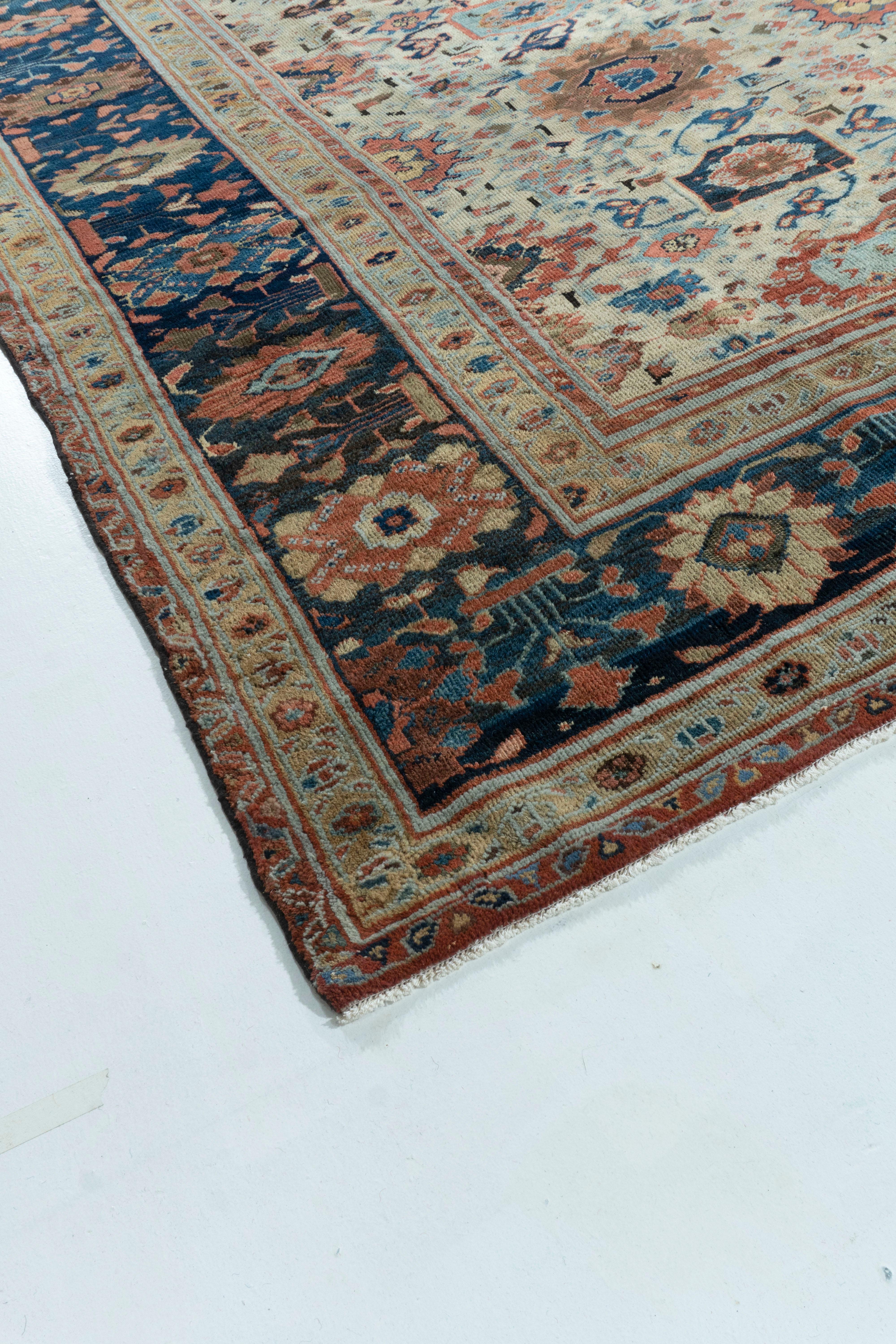 Cotton Antique Persian Sultanabad Rug 8' X 12'6 For Sale