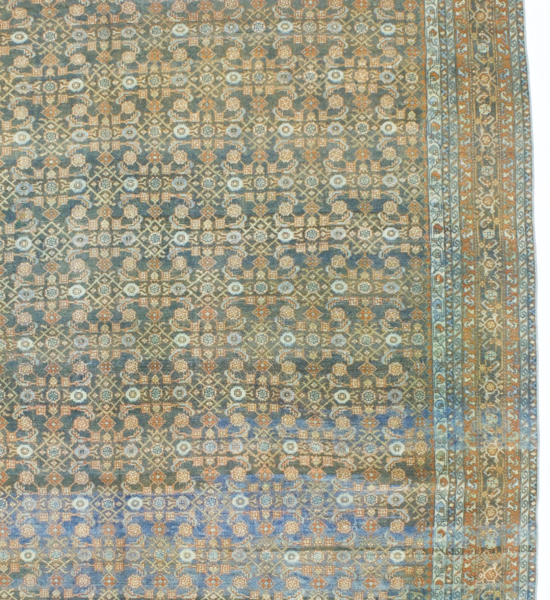 19th Century Antique Persian Sultanabad Rug 8’9” x 11’8” For Sale