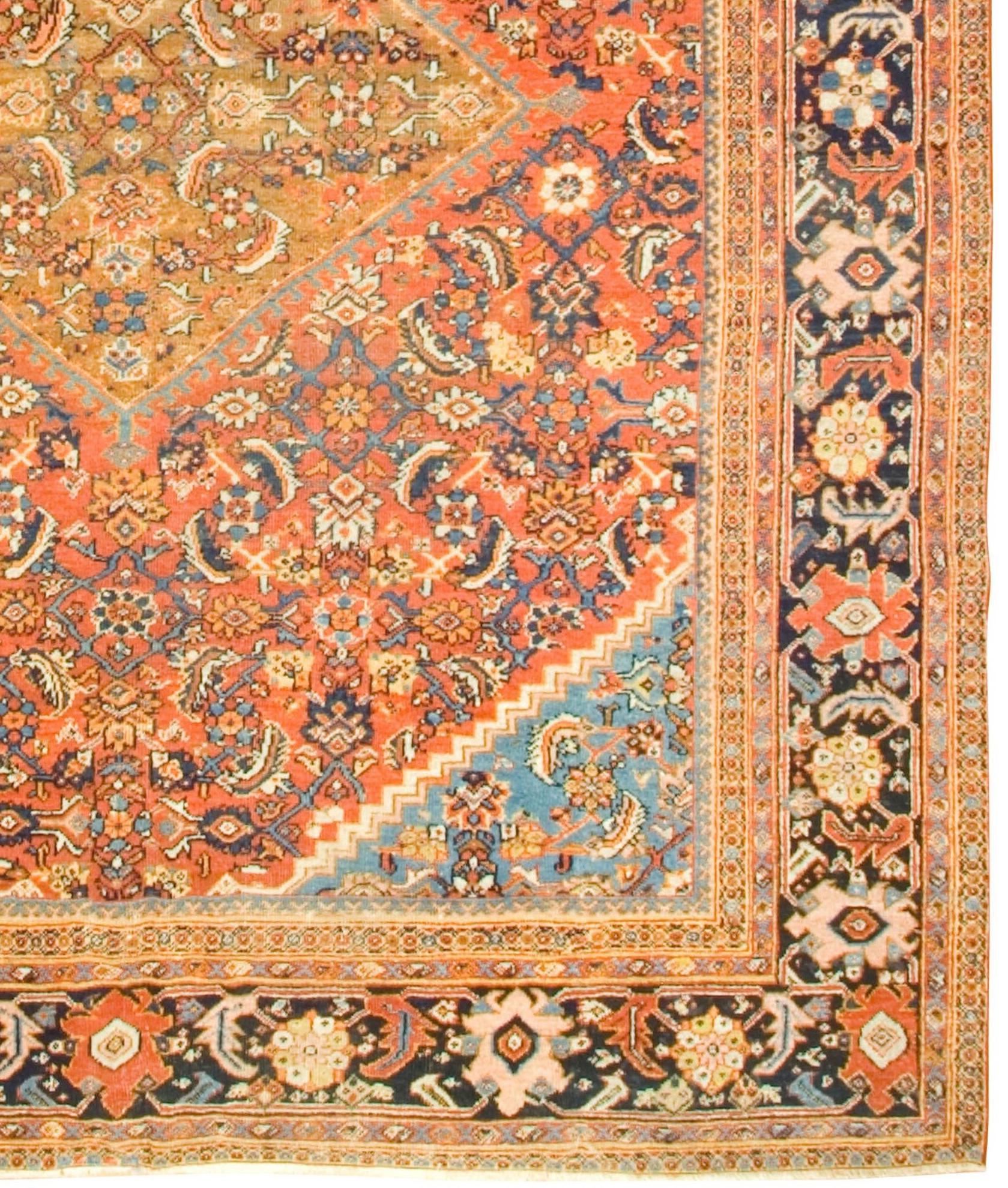 Alfombra Persa Antigua Sultanabad Rugs, circa 1900 9' x 11' Lana en venta
