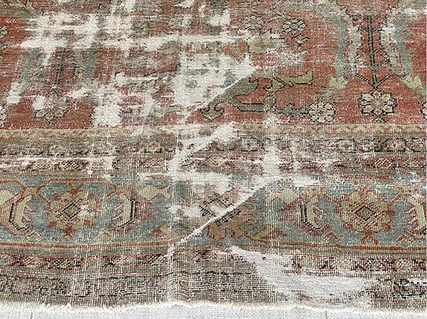 Antico tappeto persiano Sultanabad Rugs blu chiaro e grigio Ivoey in vendita 1