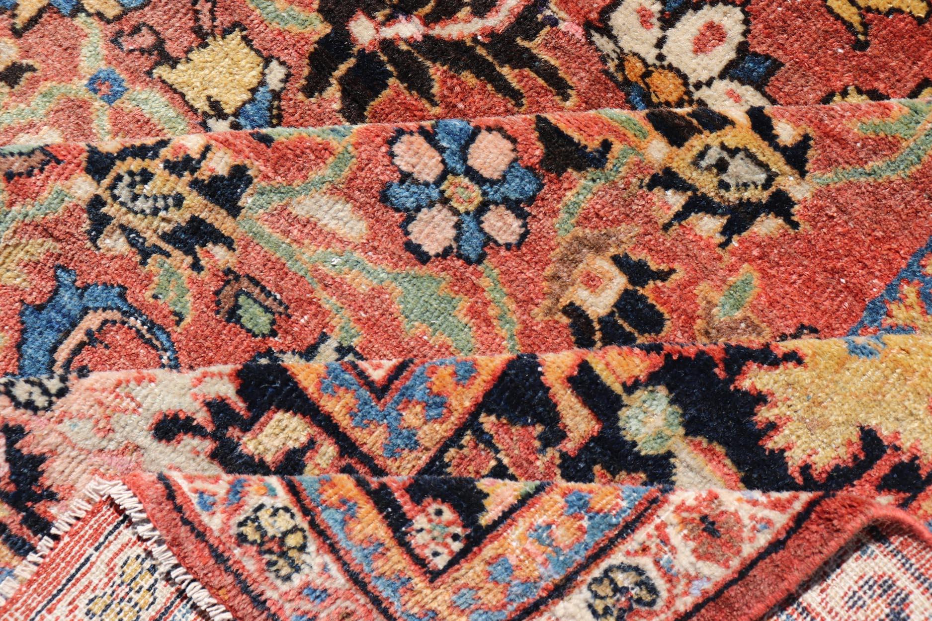 Tapis persan ancien de Sultanabad présentant un motif floral sur toute sa surface 12'4 x 17'0 en vente 3