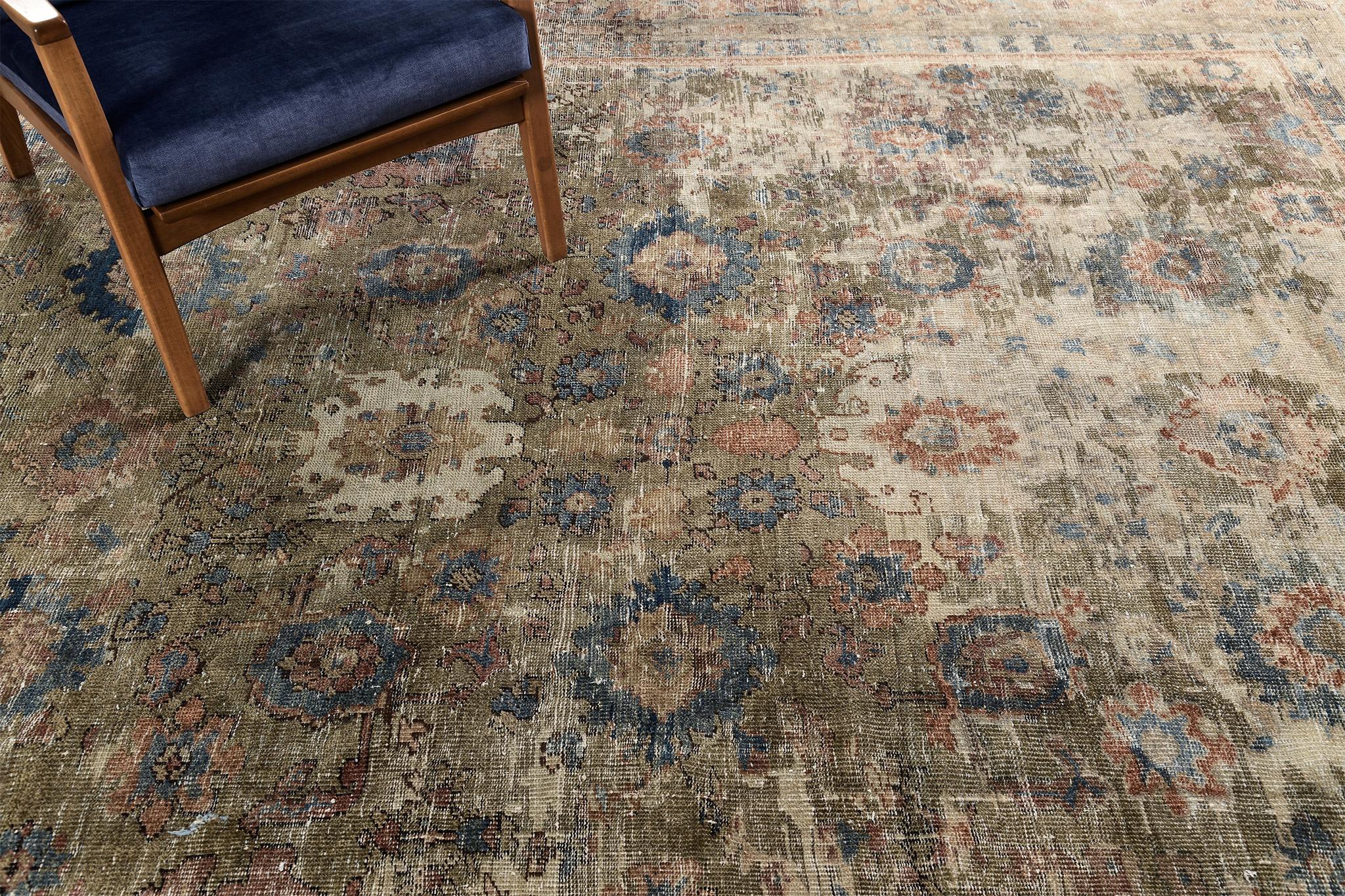 Hand-Knotted Antique Persian Sultanabad Rug