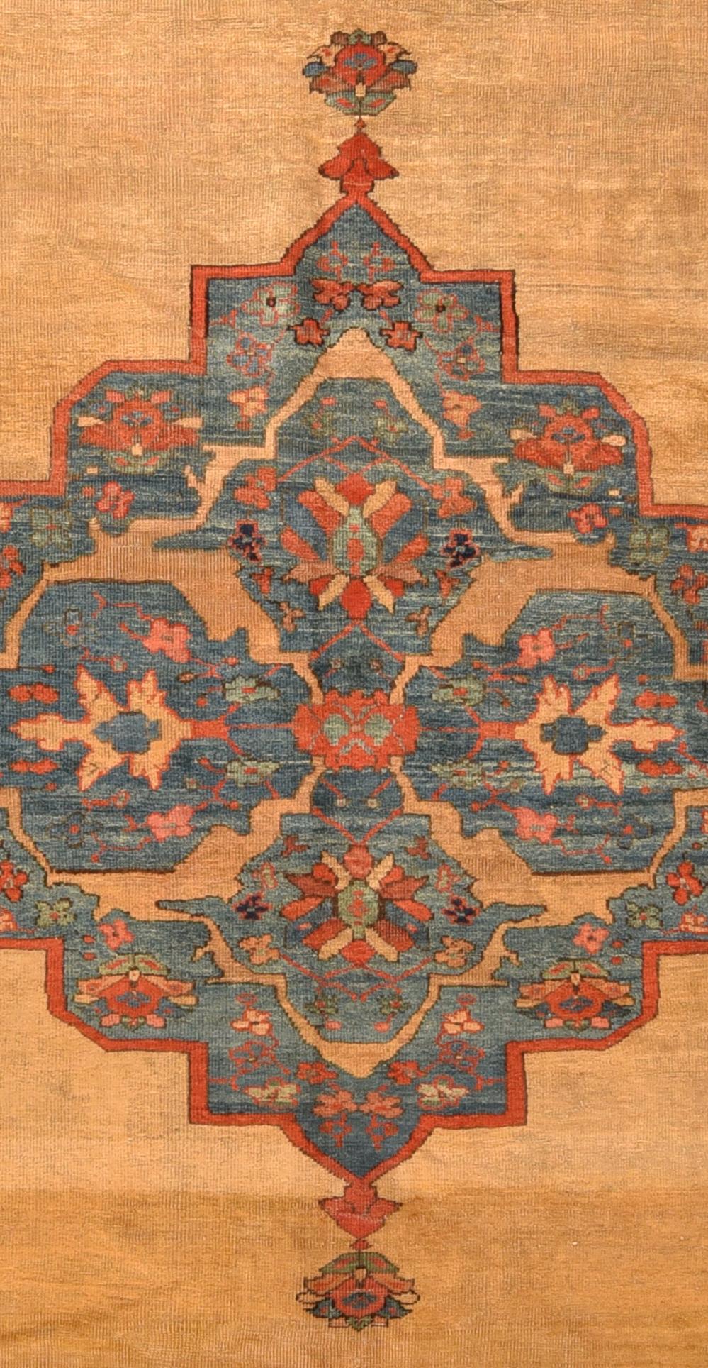 Asian Antique Persian Sultanabad Area Rug For Sale