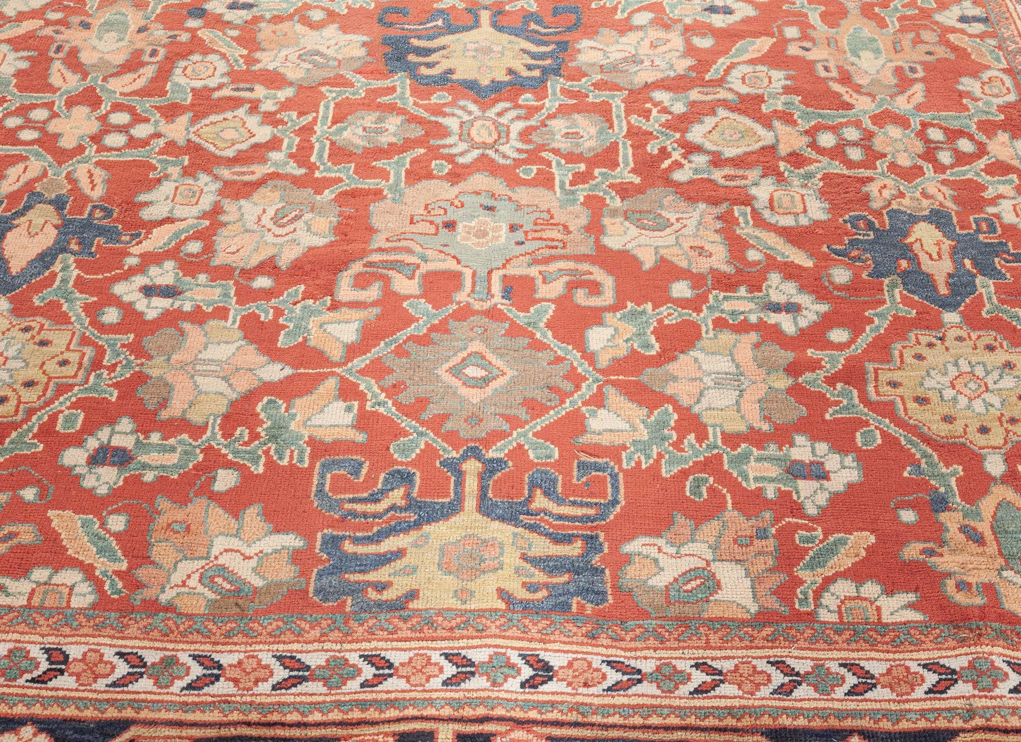 Hand-Woven Antique Persian Sultanabad Rug For Sale