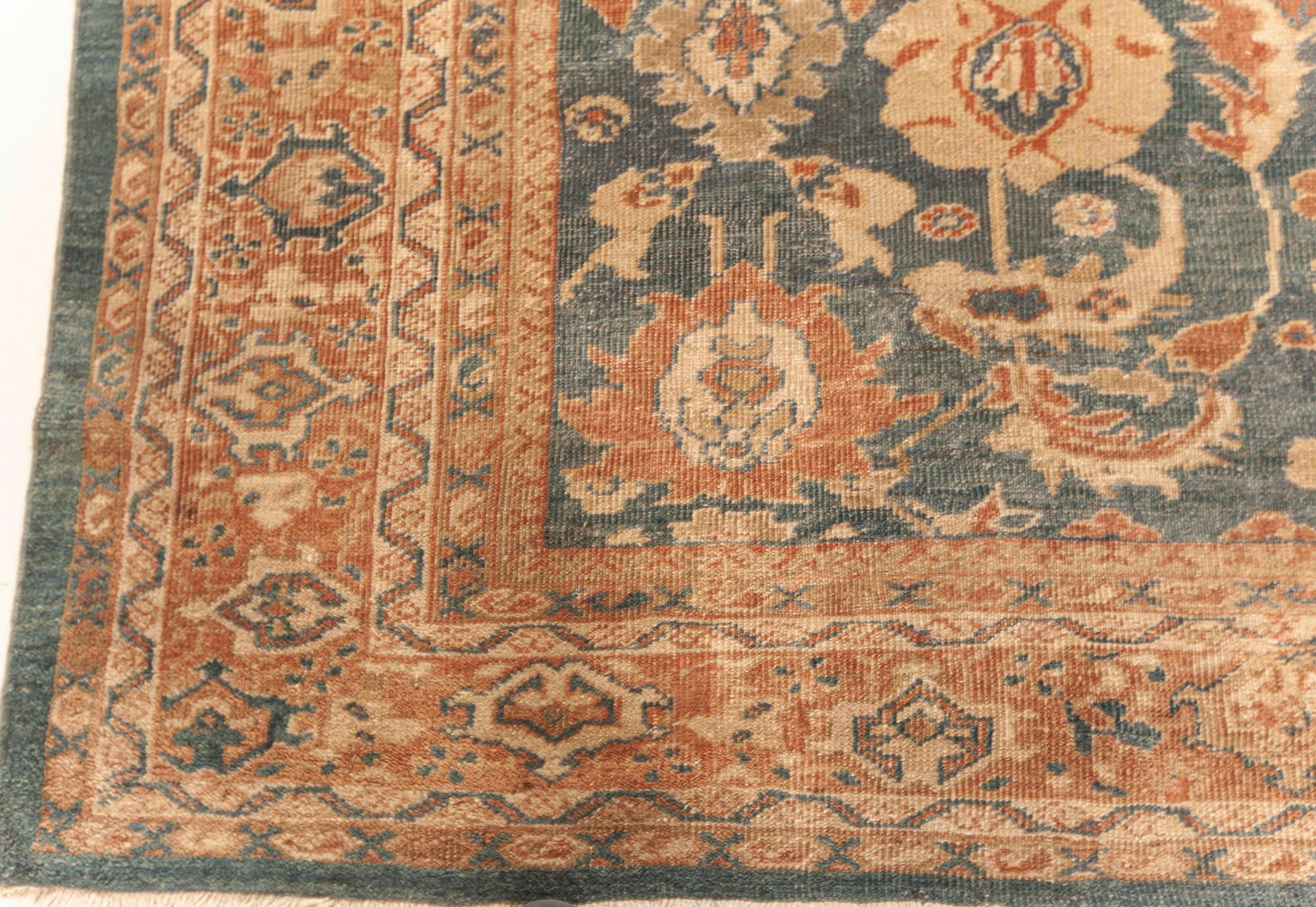 20th Century High-quality Persian Sultanabad Beige, Blue, Red Handmade Wool Rug