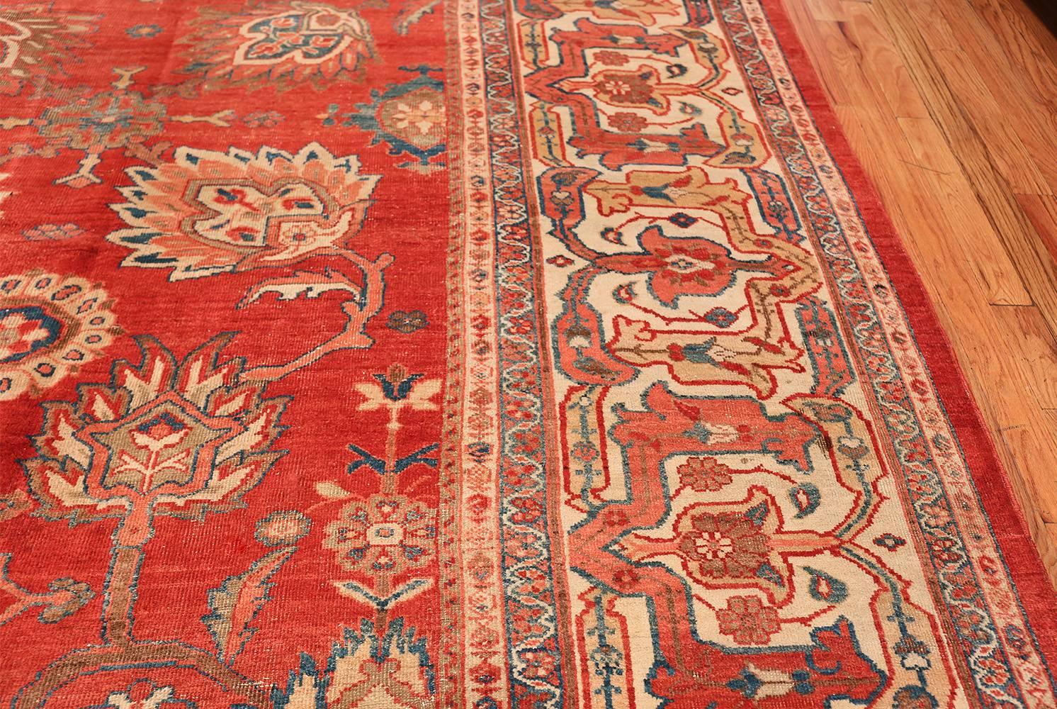20th Century Largw Oversize Red Antique Persian Sultanabad Rug. Size: 14 ft x 21 ft