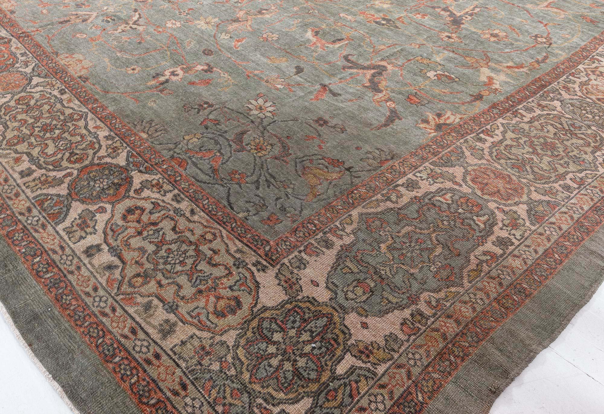 Doris Leslie Blauer antiker persischer Sultanabad-Teppich in Blau (20. Jahrhundert) im Angebot
