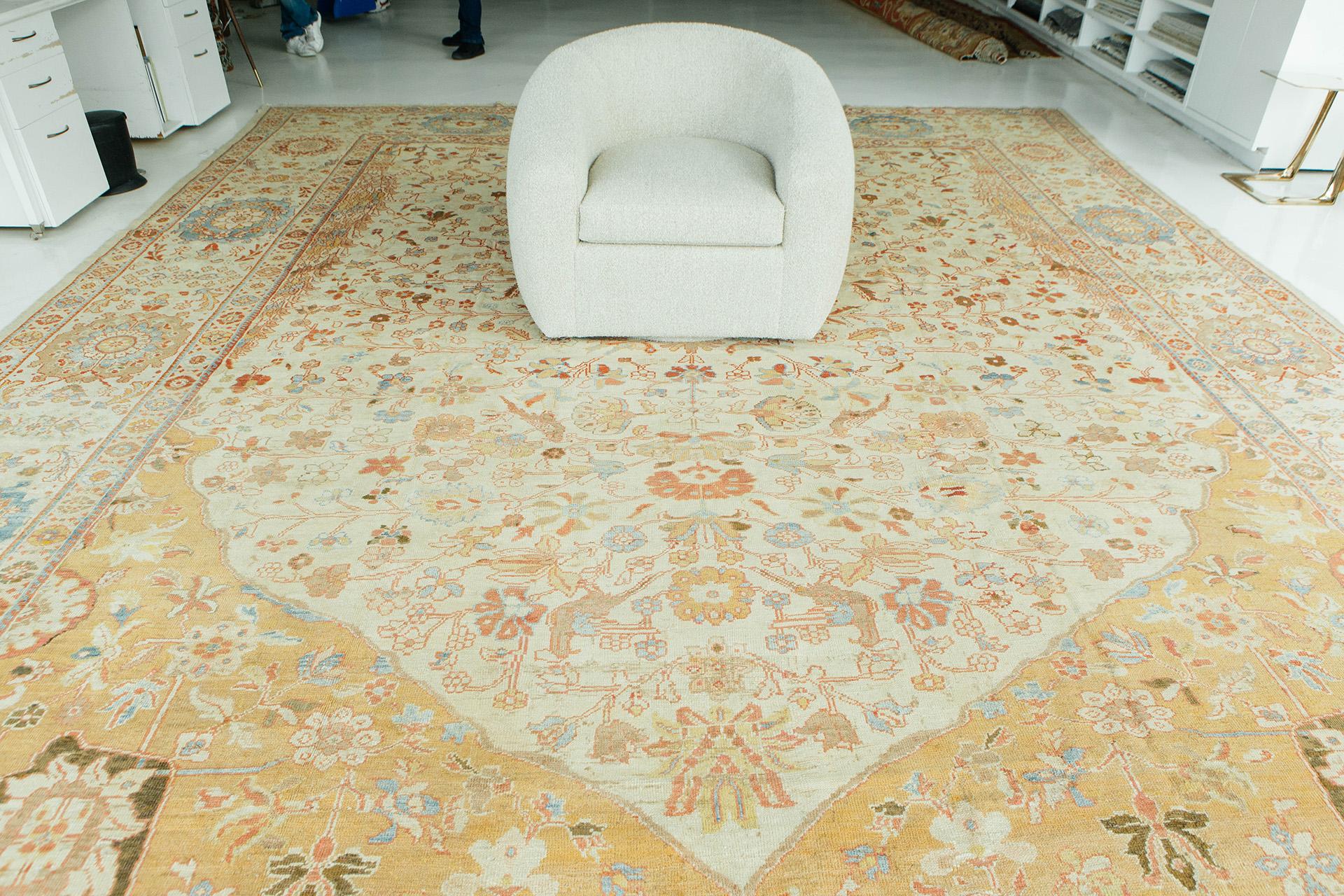 Antiker persischer Sultanabad-Teppich (Wolle) im Angebot