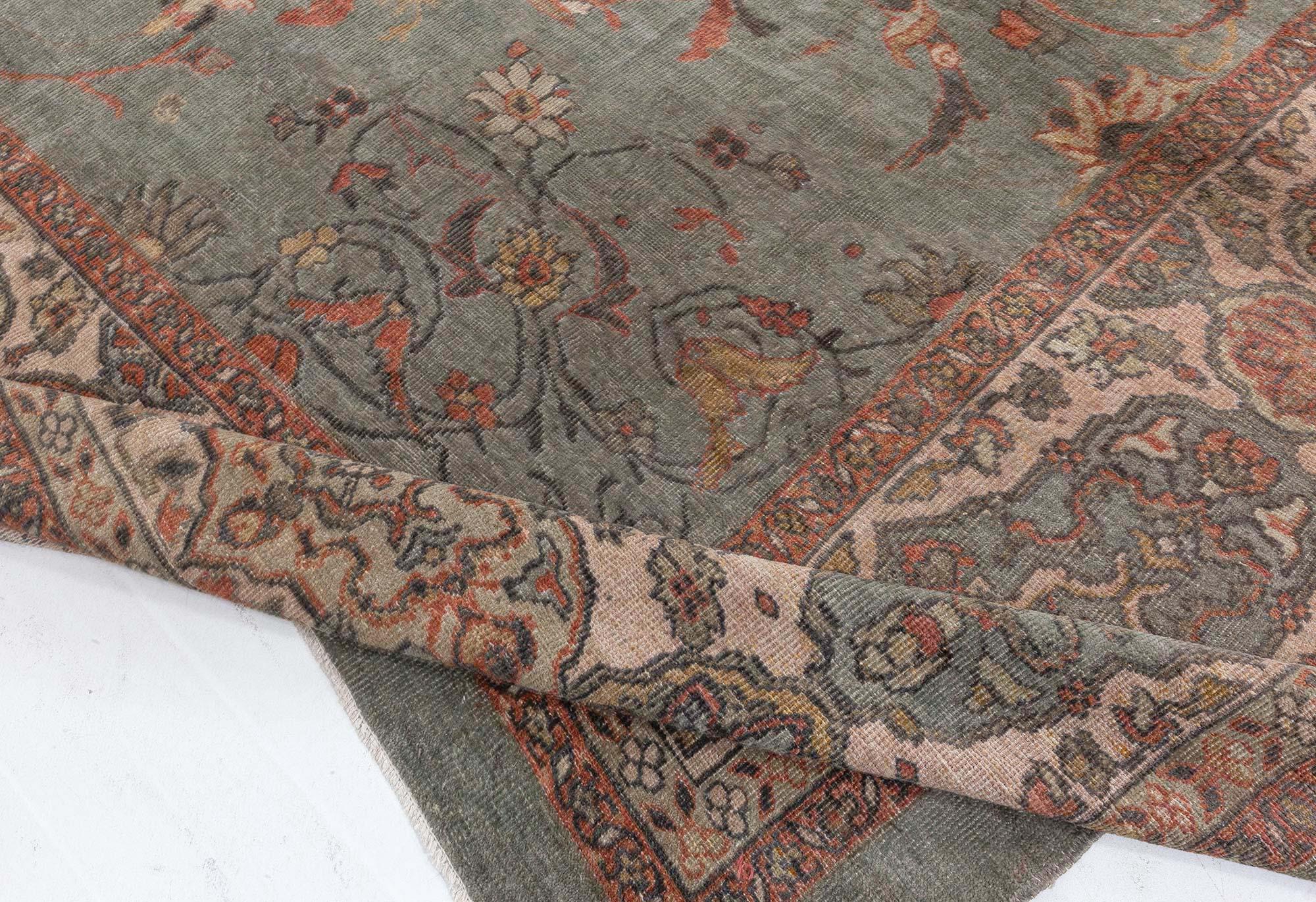 Doris Leslie Blauer antiker persischer Sultanabad-Teppich in Blau (Wolle) im Angebot