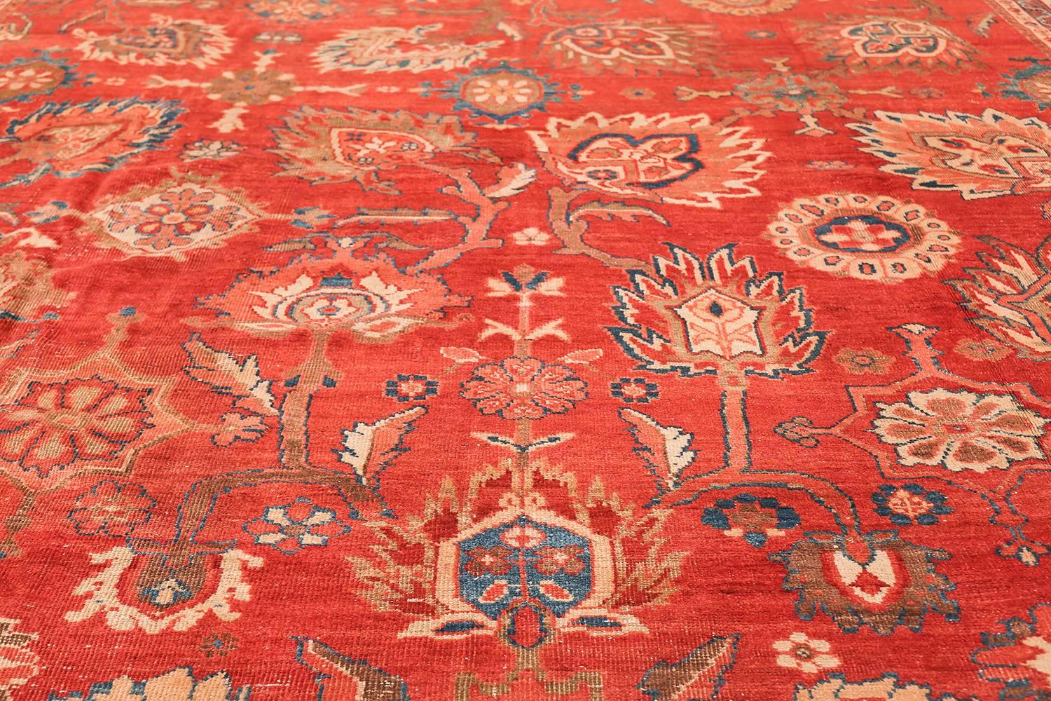 Largw Oversize Red Antique Persian Sultanabad Rug. Size: 14 ft x 21 ft 2