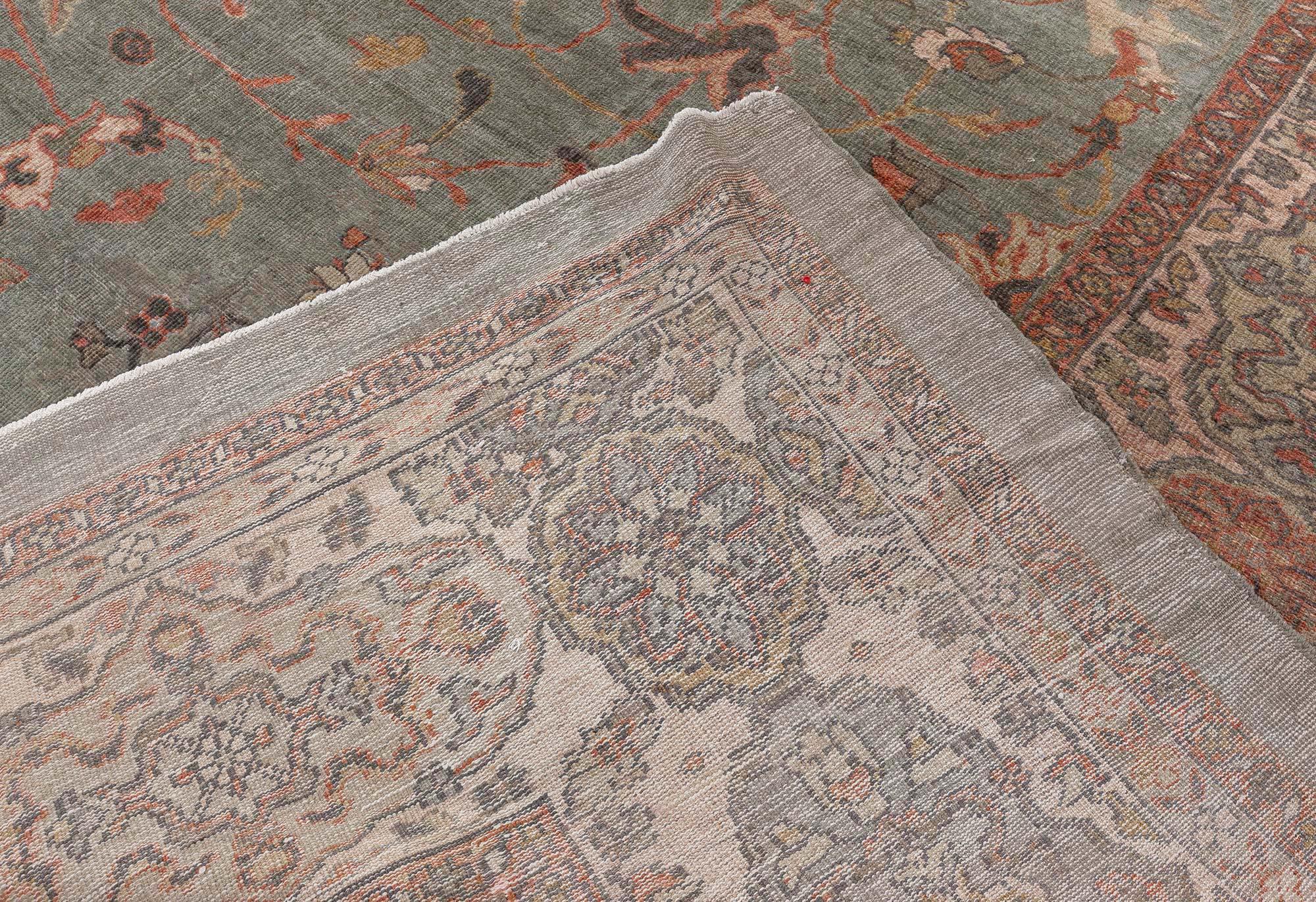 Doris Leslie Blauer antiker persischer Sultanabad-Teppich in Blau im Angebot 2
