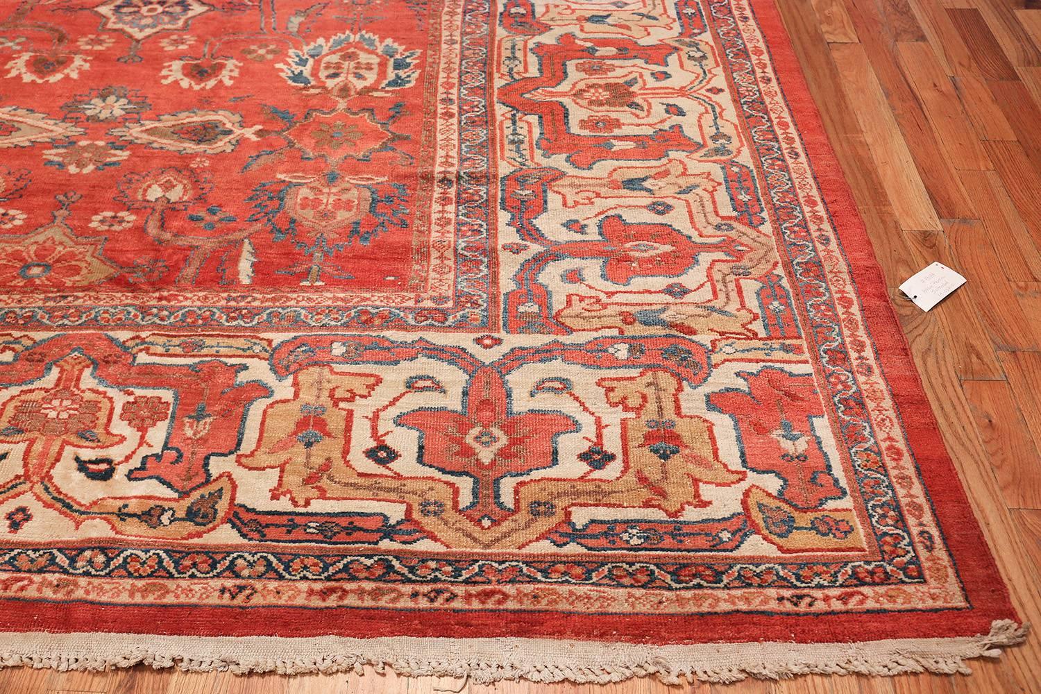 Largw Oversize Red Antique Persian Sultanabad Rug. Size: 14 ft x 21 ft 3