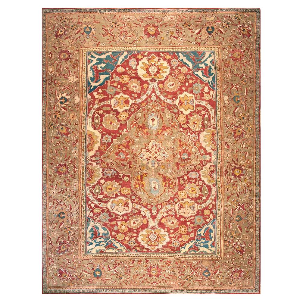 Antique Persian Ziegler Sultanabad Carpet (13' x 16'9" - 396 x 510 cm) For Sale