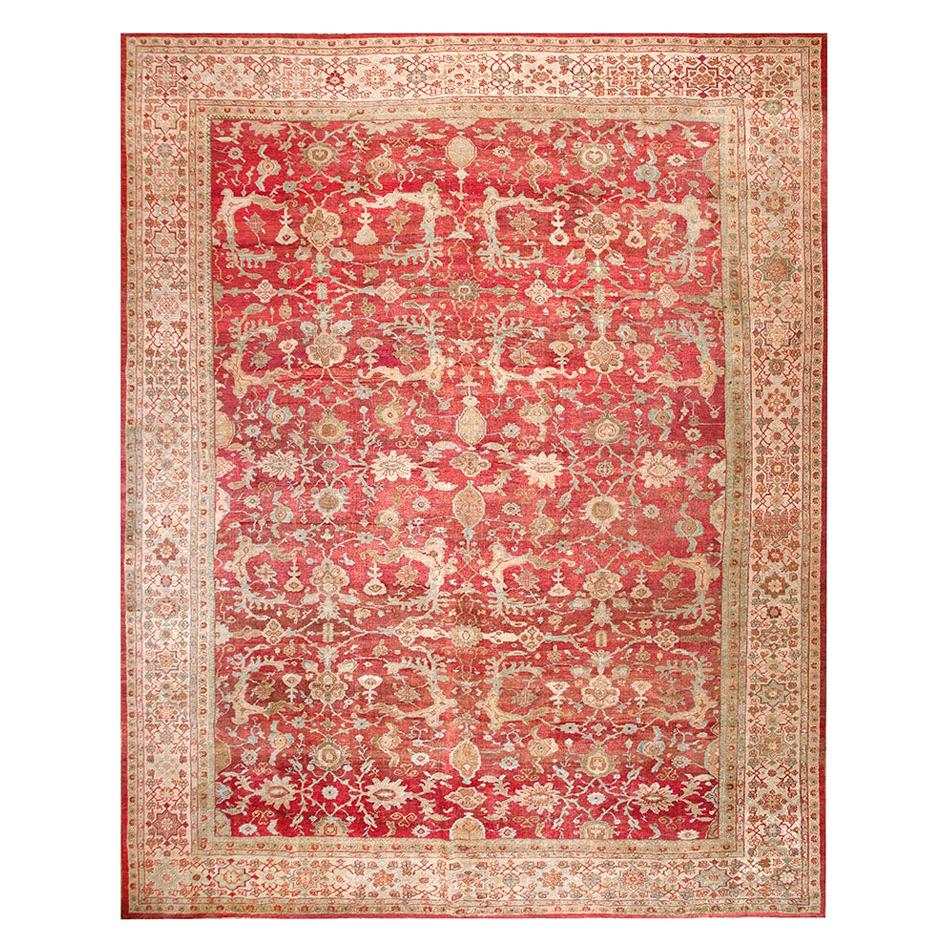 Tappeto persiano Sultanabad della fine del XIX secolo ( 13'6" x 17' - 411 x 518 cm ) in vendita