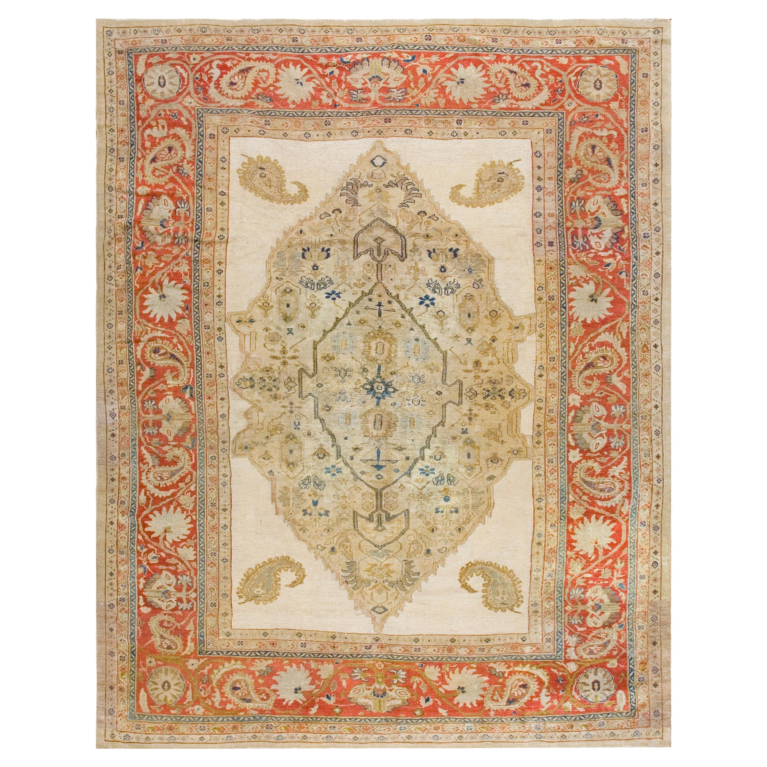 19th Century Persian Ziegler Sultanabad Carpet ( 9'4" x 12'4" - 285 x 375 ) For Sale