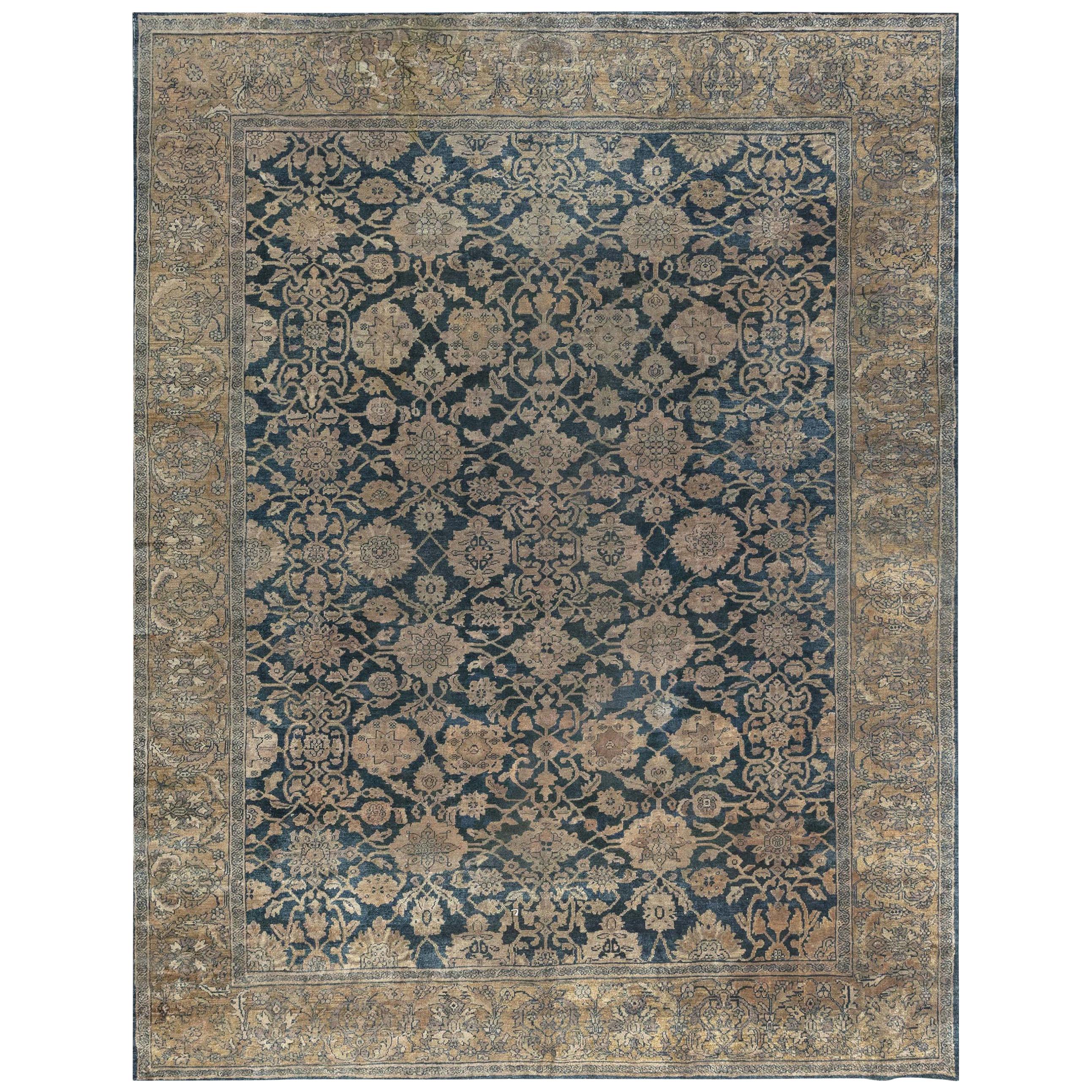 Antique Persian Sultanabad Handmade Wool Rug For Sale