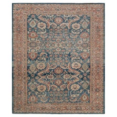 High-quality Persian Sultanabad Beige, Blue, Red Handmade Wool Rug