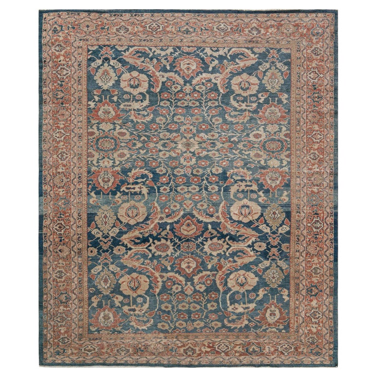 High-quality Persian Sultanabad Beige, Blue, Red Handmade Wool Rug at ...