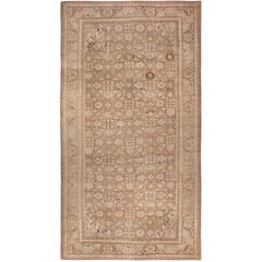 Antique Persian Sultanabad Brown Handmade Wool Rug