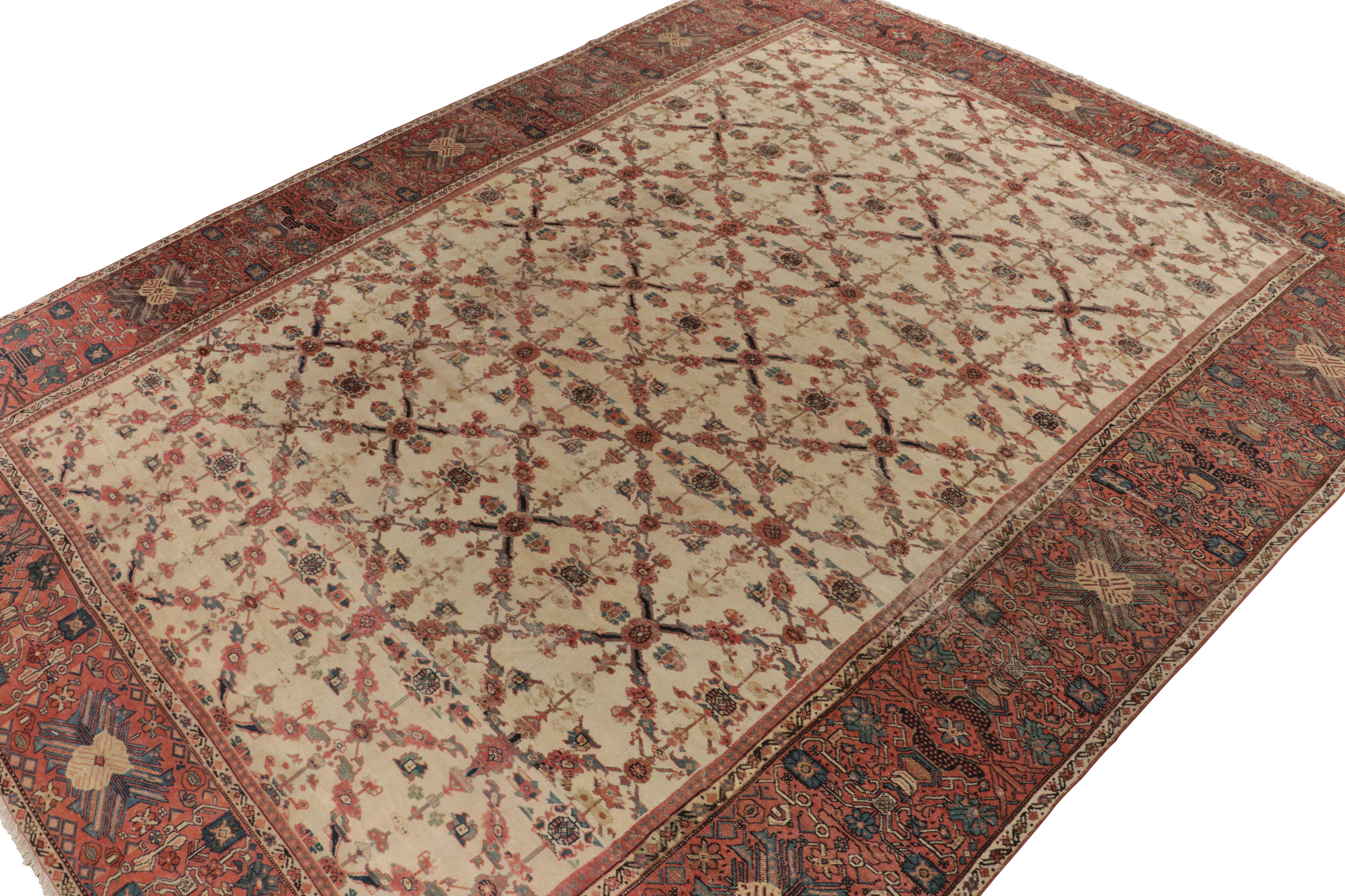 Hand-knotted in wool circa 1880-1900, this 13x17 antique Persian Sultanabad rug is a rare curation.

On the Design: 

Connoisseurs will admire this oversized piece as a collectible choice among 19th century rugs of this traditional provenance. Its