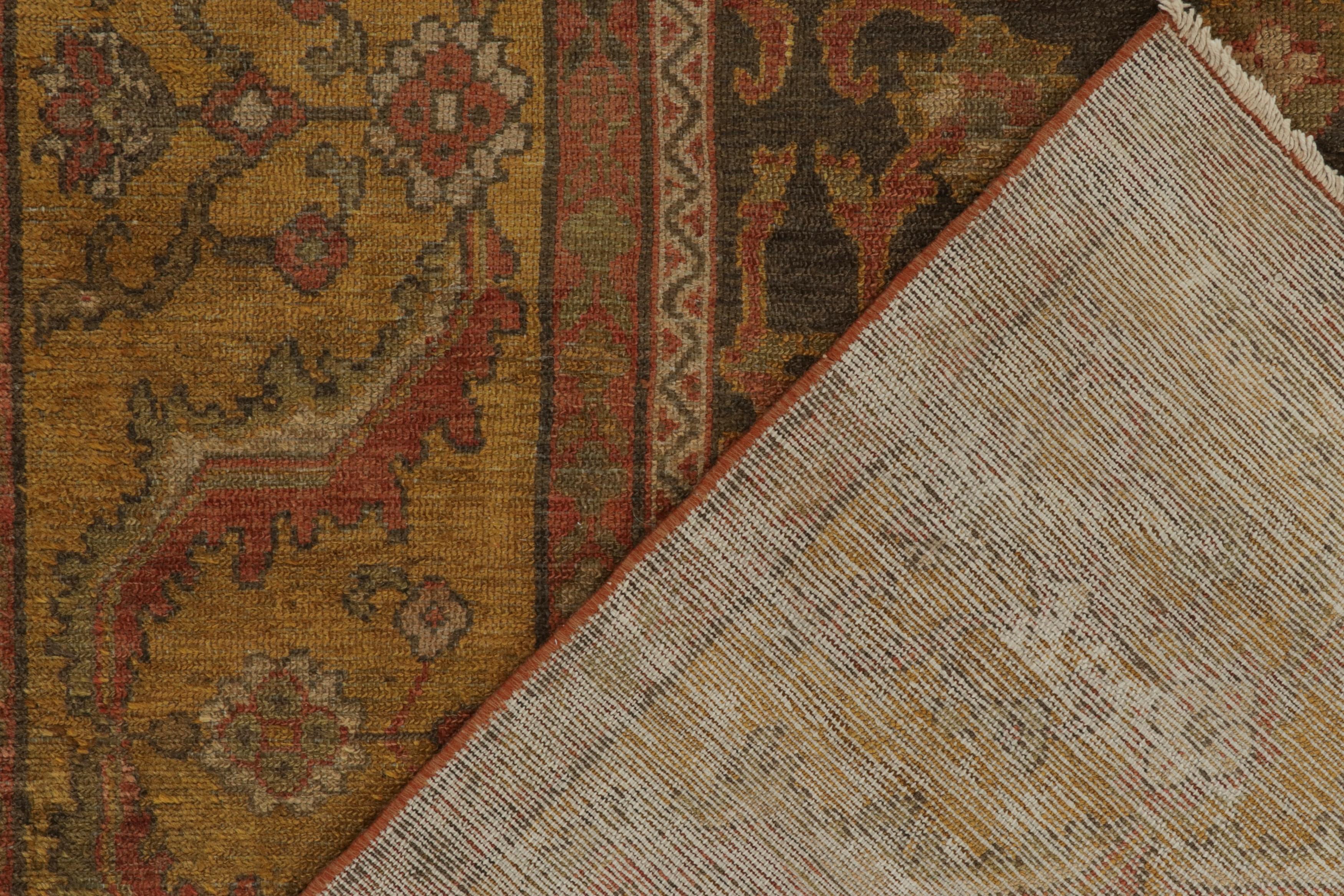 Antico tappeto persiano Sultanabad Rugs con motivo floreale oro e rosso di Rug & Kilim in vendita 1