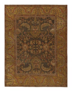 Antique Persian Sultanabad Rug in Gold and Red Floral Pattern by Rug & Kilim