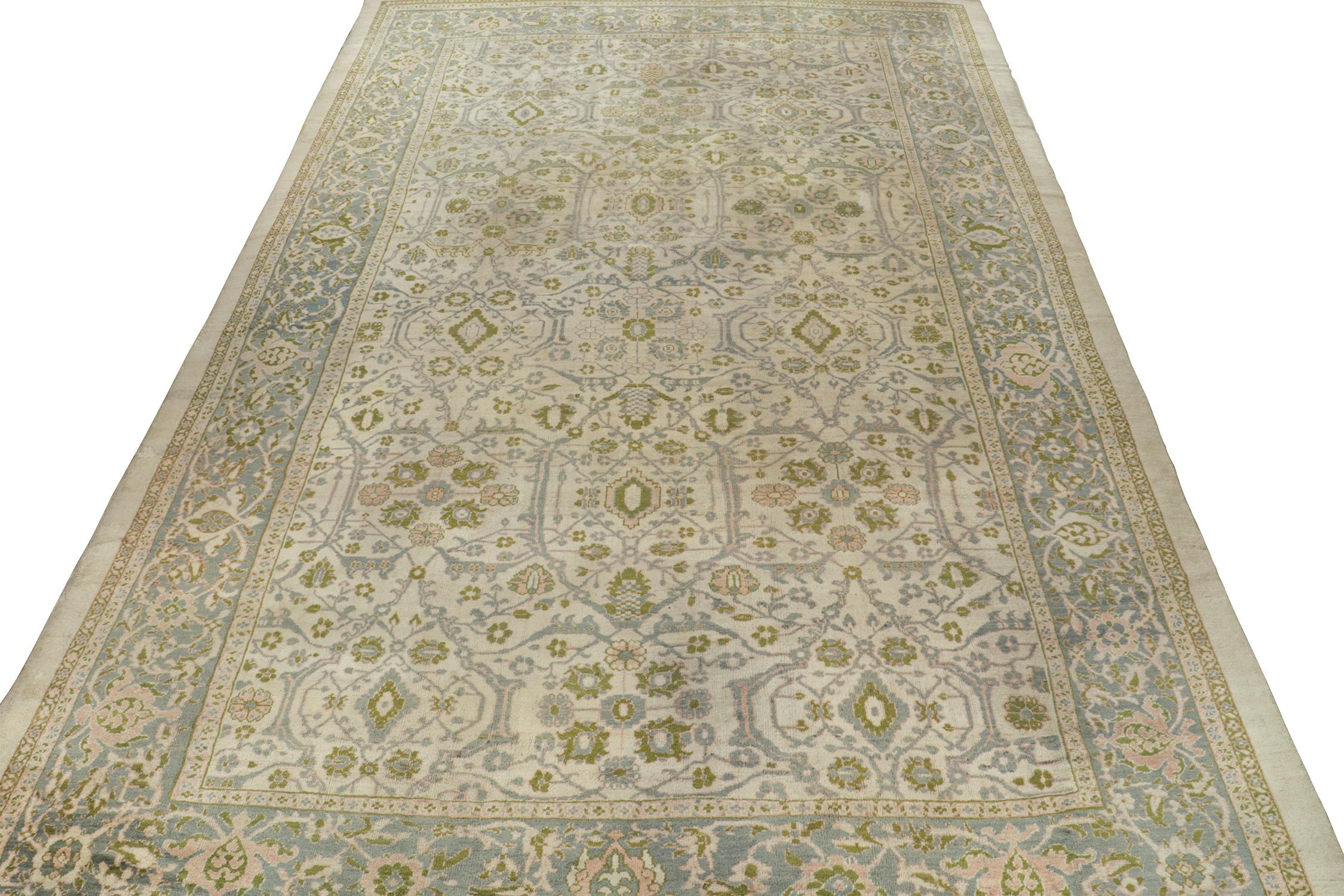 This antique 12x18 Persian Sultanabad rug is an outstanding new addition to Rug & Kilim’s most rare classic curations. Hand-knotted in wool, it originates circa 1880-1890 and prevails in good condition for its age and origin—among many