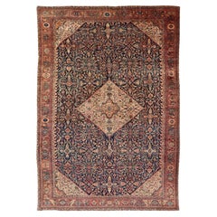 Antique Persian Sultanabad Rug in Herati Design with Ivory, Red, Blue 
Green