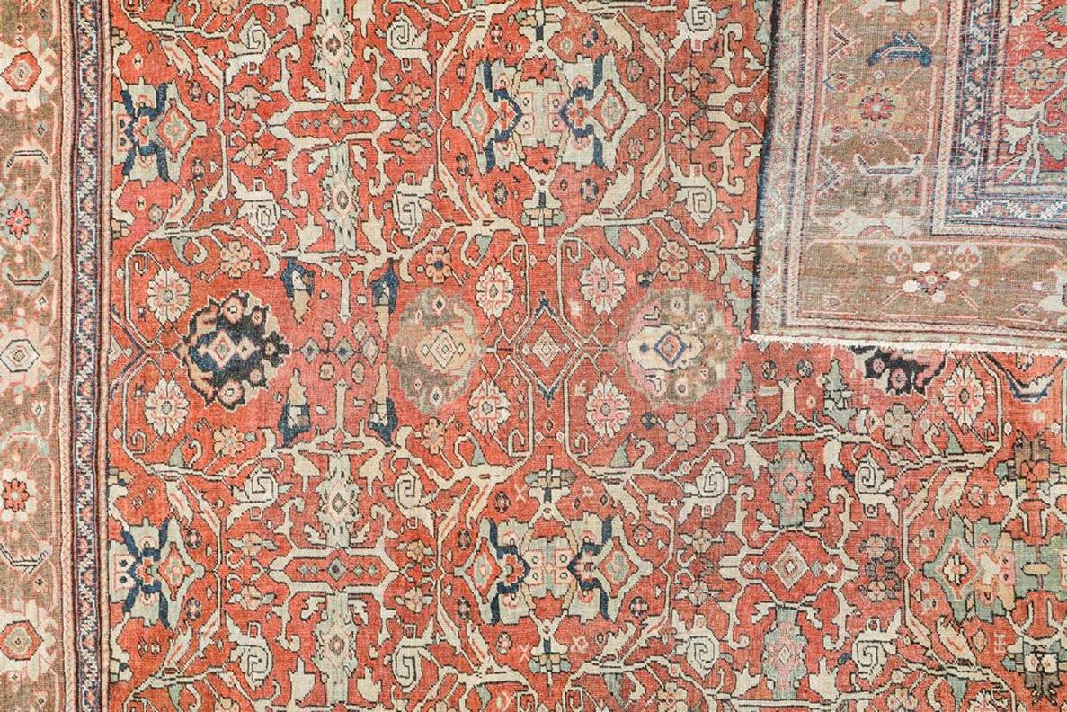 Persiano Antico tappeto persiano Sultanabad Rugs Overall TerraCotta Brown in vendita