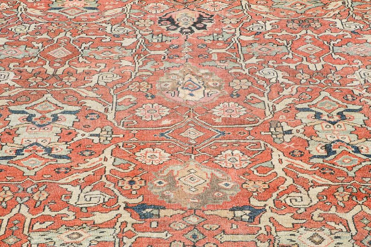 Annodato a mano Antico tappeto persiano Sultanabad Rugs Overall TerraCotta Brown in vendita