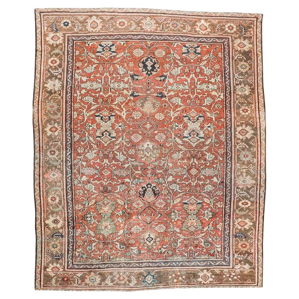 Antiker persischer Sultanabad-Teppich Overall TerraCotta Brown