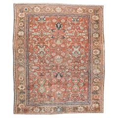 Antique Persian Sultanabad Rug Overall TerraCotta Brown