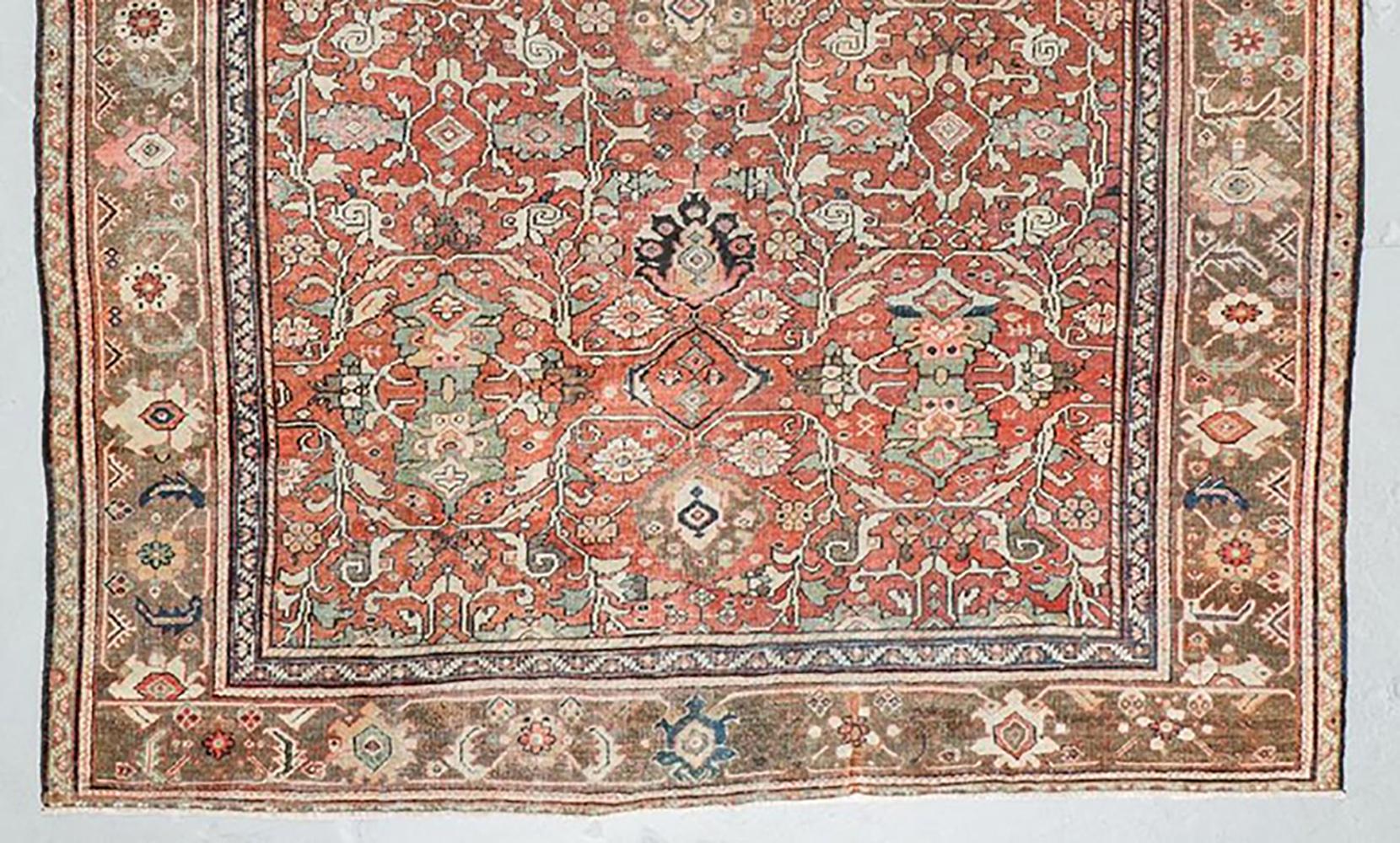 Antiker persischer Sultanabad-Teppich Overall TerraCotta Brown im Angebot 1