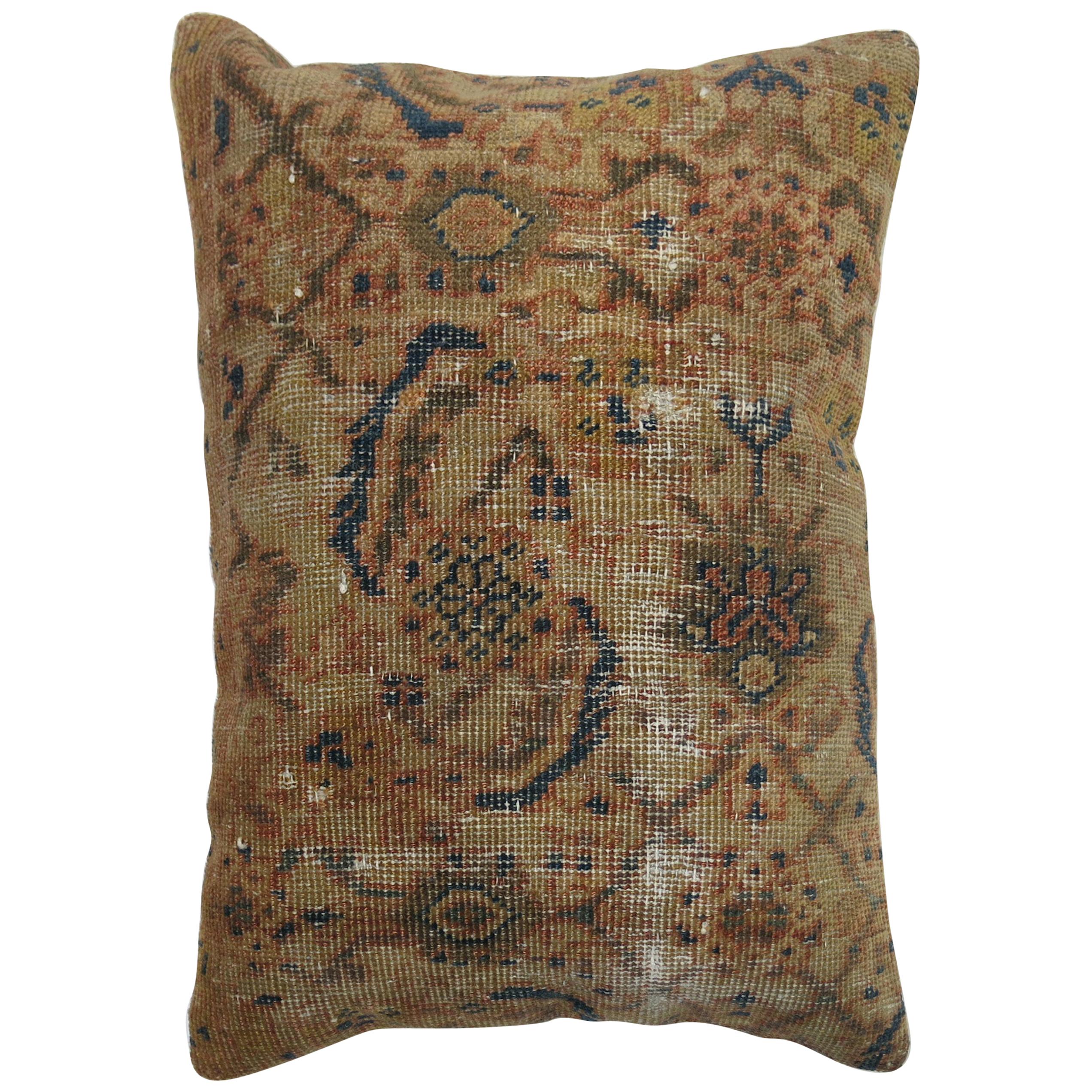 Antique Persian Sultanabad Rug Pillow For Sale