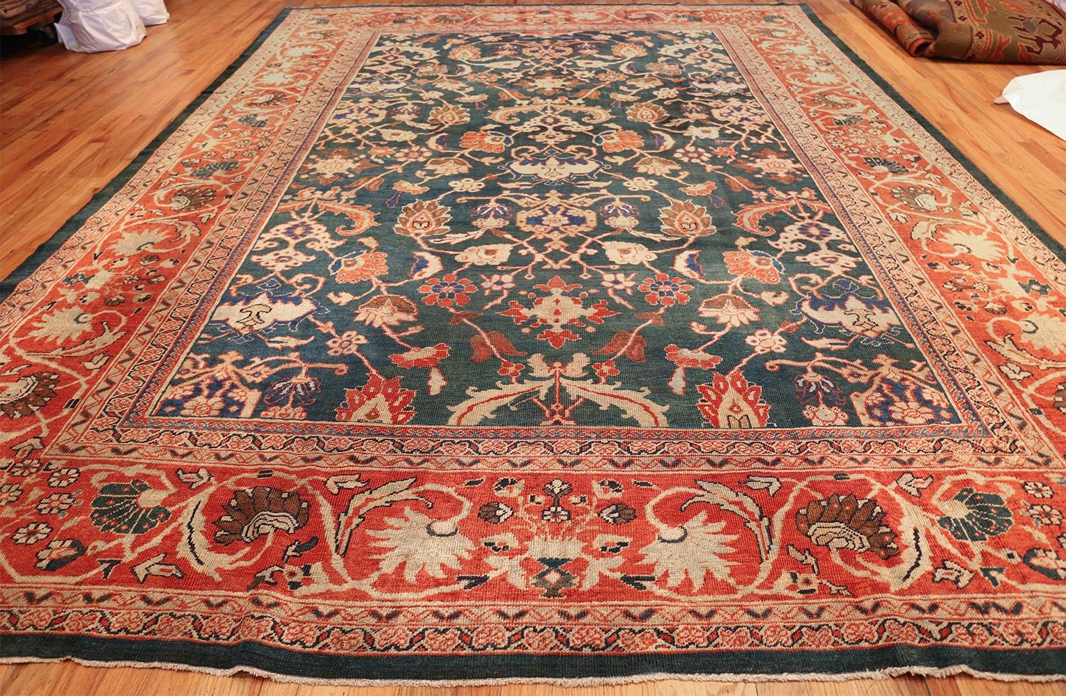 Antiker persischer Sultanabad-Teppich aus Persien. Größe:10 ft 9 in x 14 ft 4 in im Angebot 2