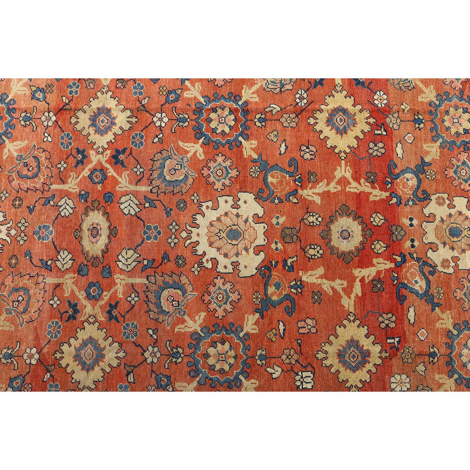 Noué à la main Tapis persan ancien Sultanabad - Taille : 10'3 X 7'11 en vente