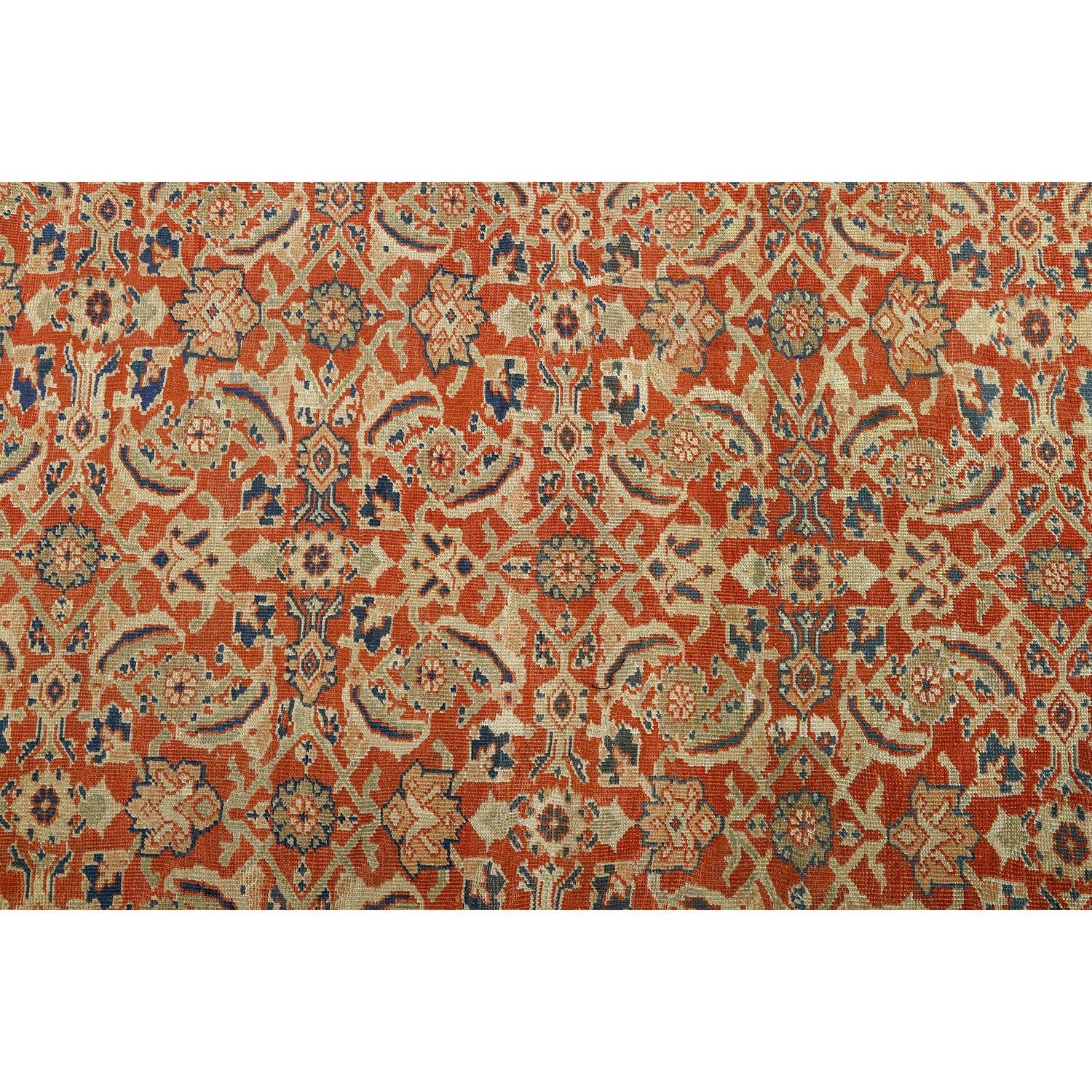 Annodato a mano Tappeto antico persiano Sultanabad Rugs - Dimensioni: 11'8 X 10'3 in vendita