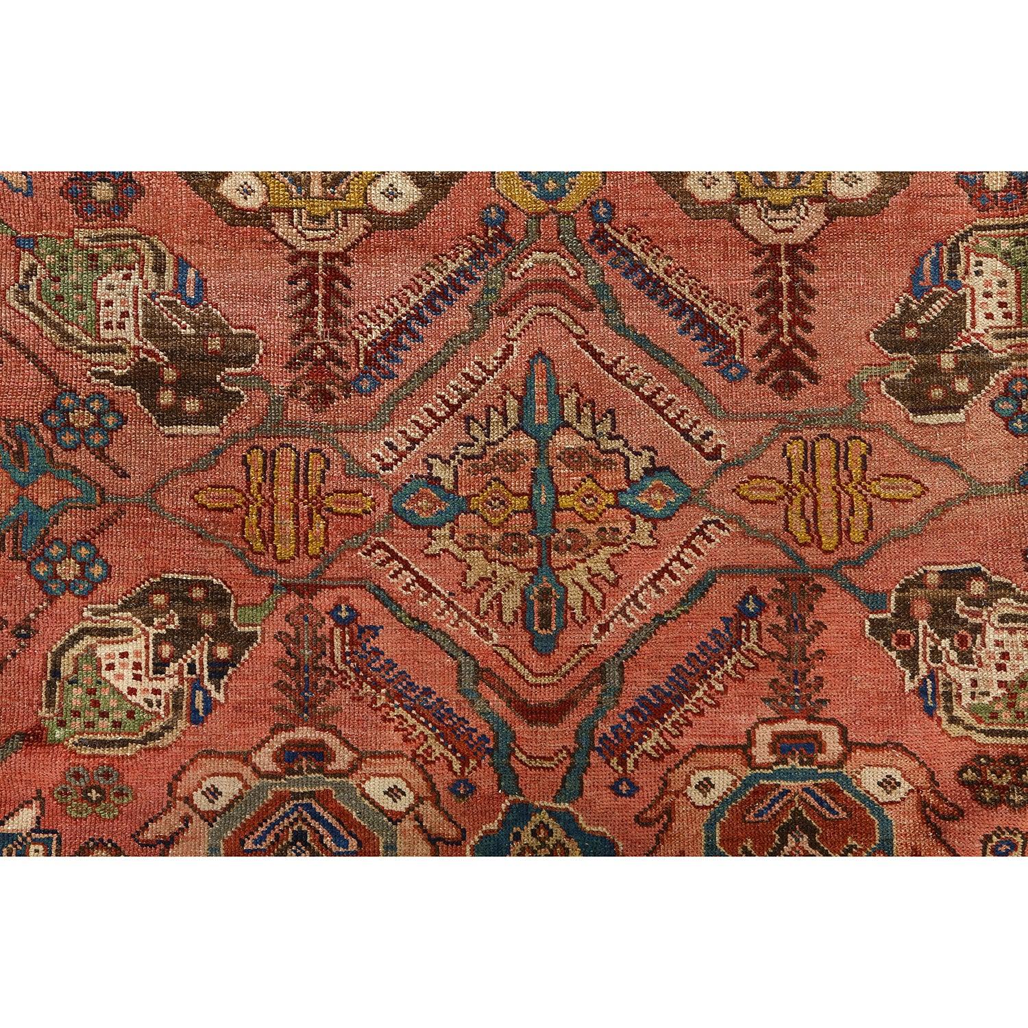Antique Persian Sultanabad Rug - Size: 12'6 X 9'6 In Good Condition For Sale In Los Angeles, CA