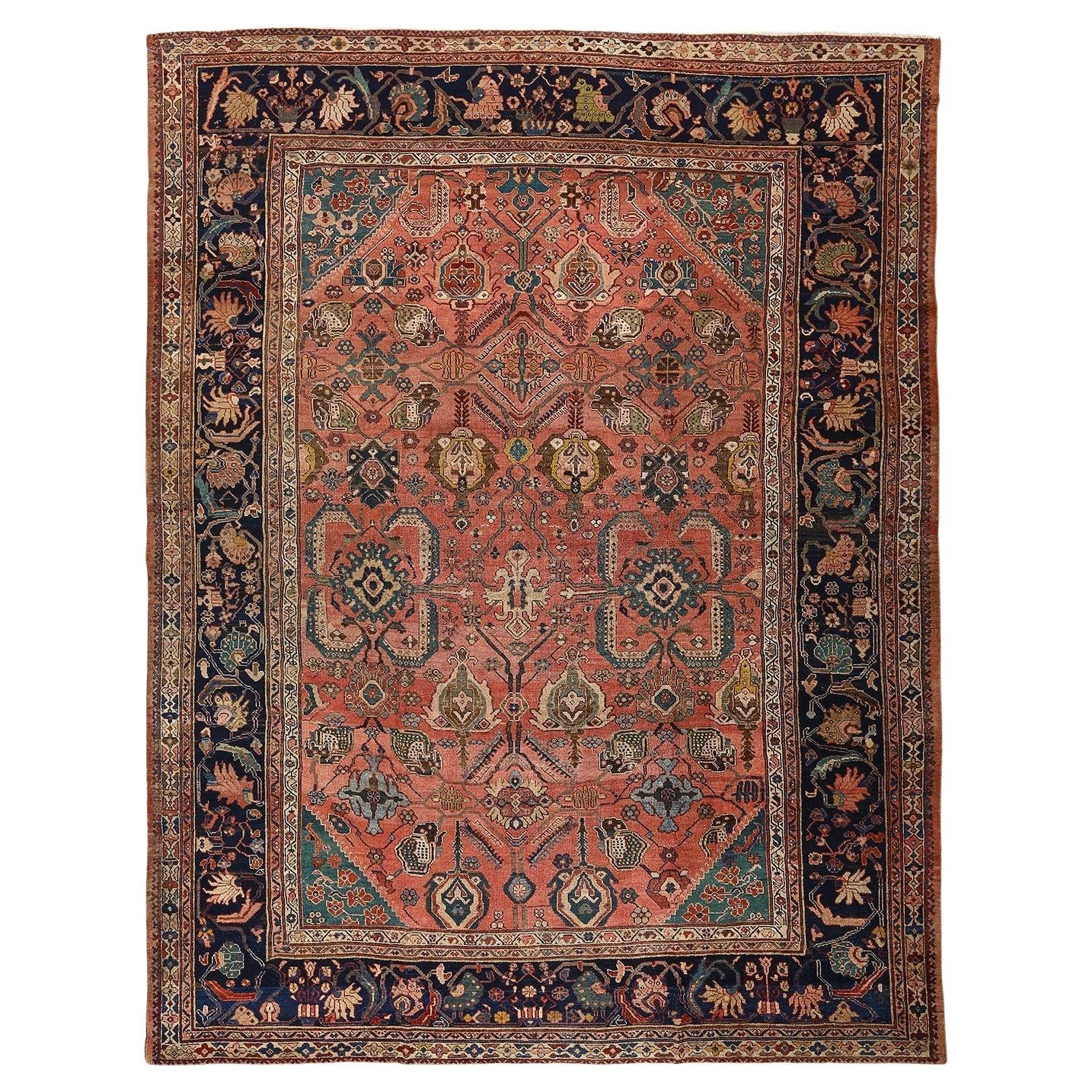 Antique Persian Sultanabad Rug - Size: 12'6 X 9'6 For Sale