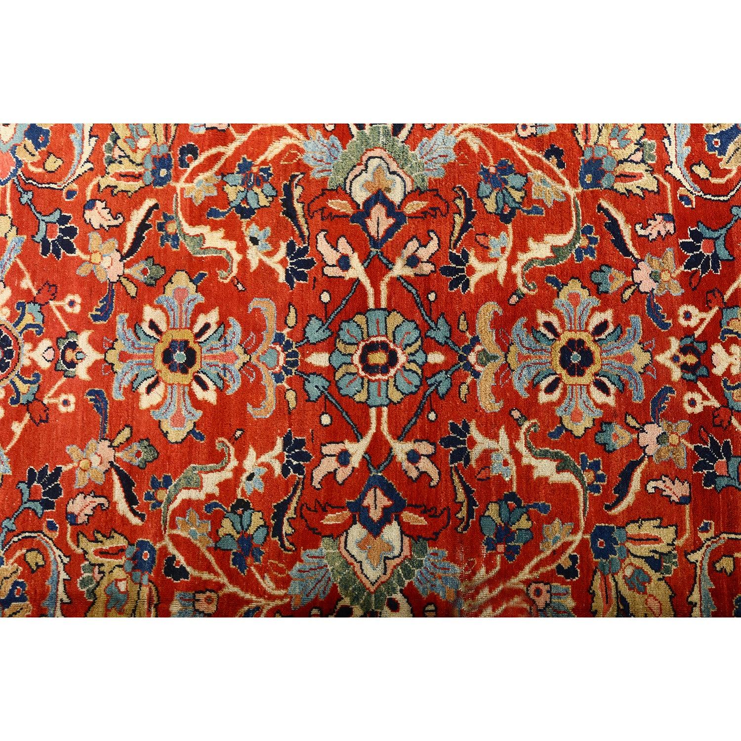 Annodato a mano Tappeto antico persiano Sultanabad Rugs - Dimensioni: 13'7 X 10'5 in vendita