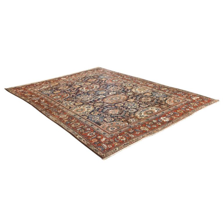 Hand-Knotted Antique Persian Sultanabad Rug - Size: 9'8x7'1 For Sale