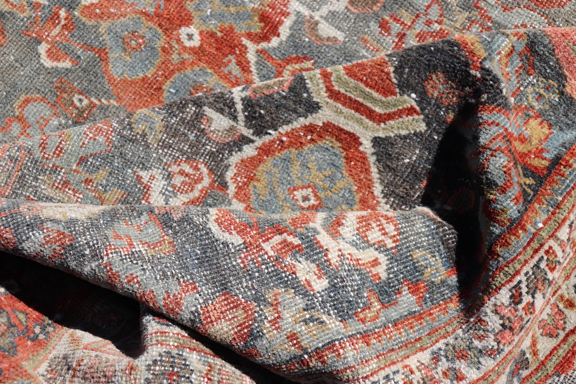 Ancien tapis persan Sultanabad Rugs avec motifs floraux Allover Bleu sourd 10'2 x 16'3 en vente 1