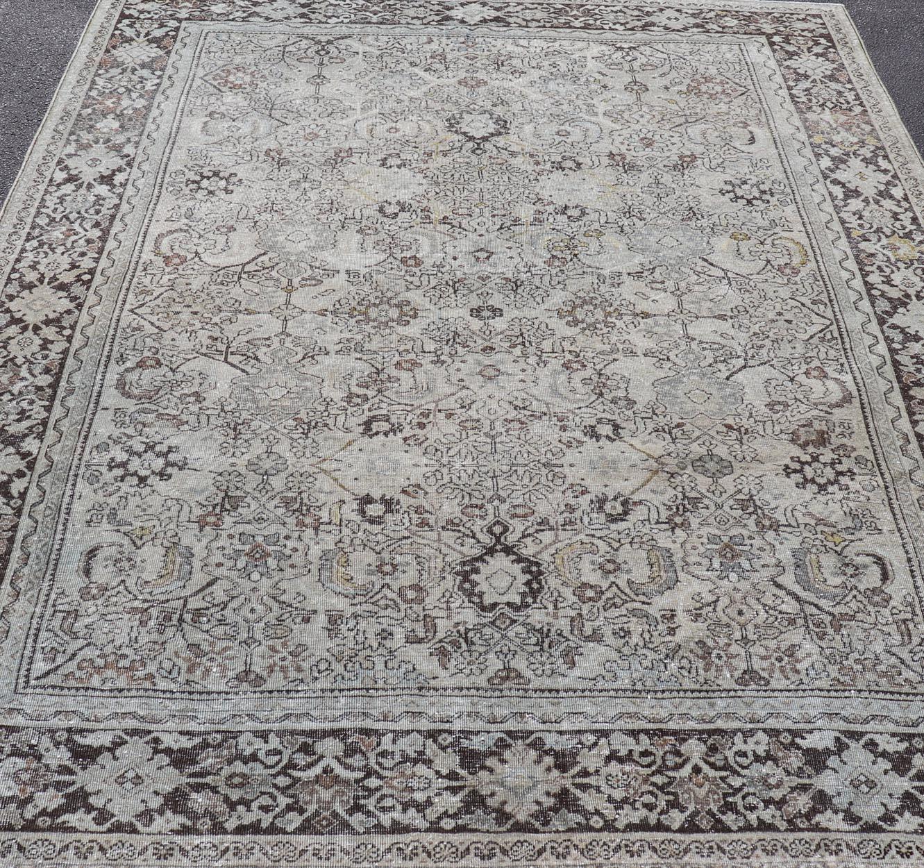 Antico tappeto persiano Sultanabad Rugs con motivo classico a trifoglio 8'0 x 10'10 in vendita 3