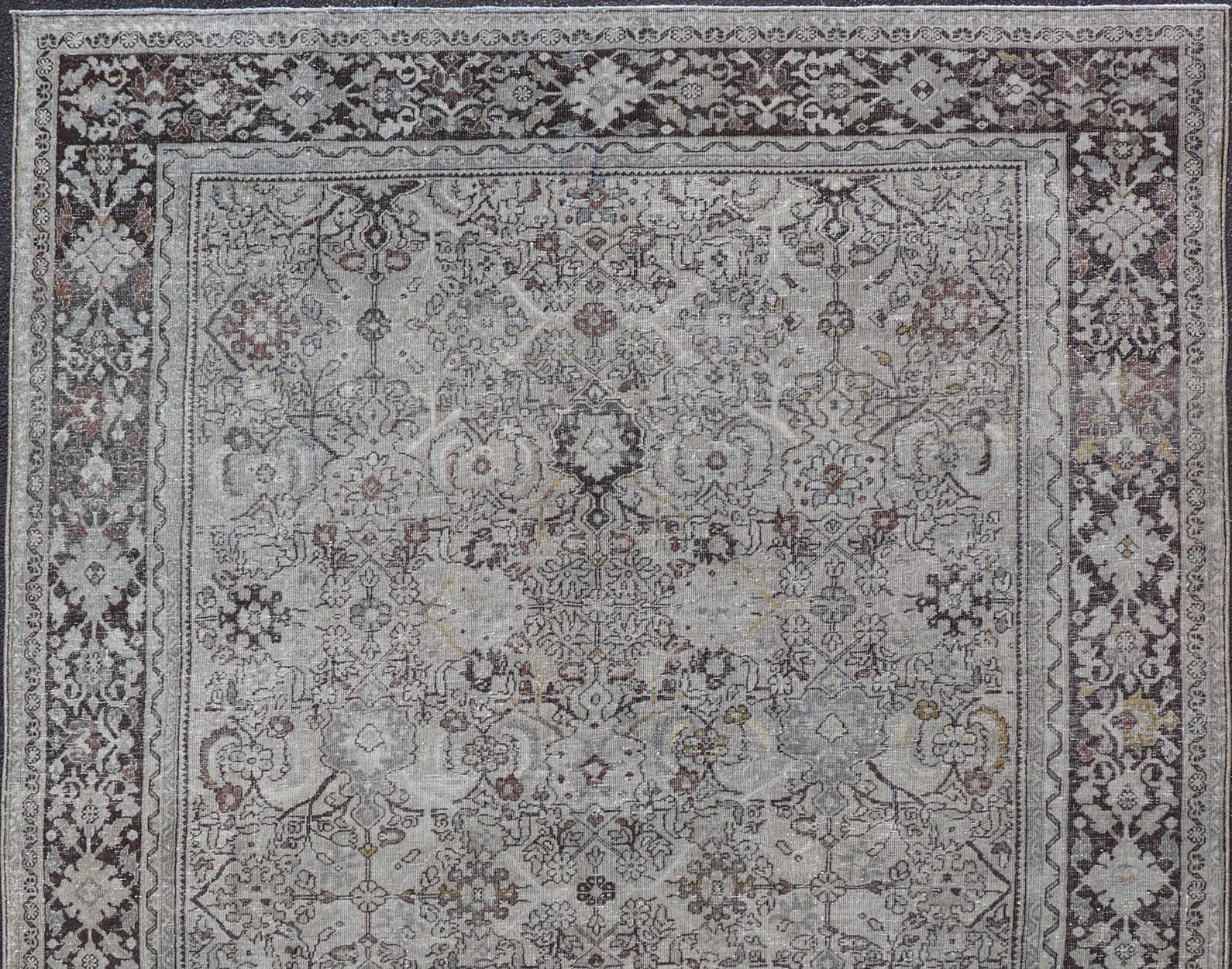 Antiker persischer Sultanabad-Teppich mit Classic Allover-Muster 8'0 x 10'10 (Handgeknüpft) im Angebot